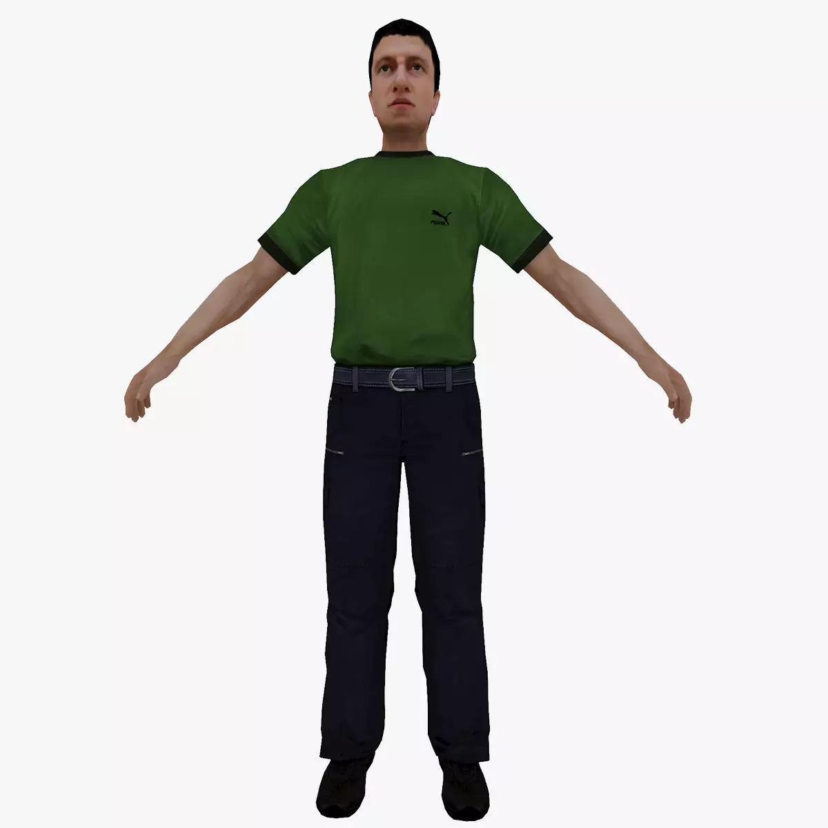 MAN 1 in shirt and pants Low-poly 3D model_0