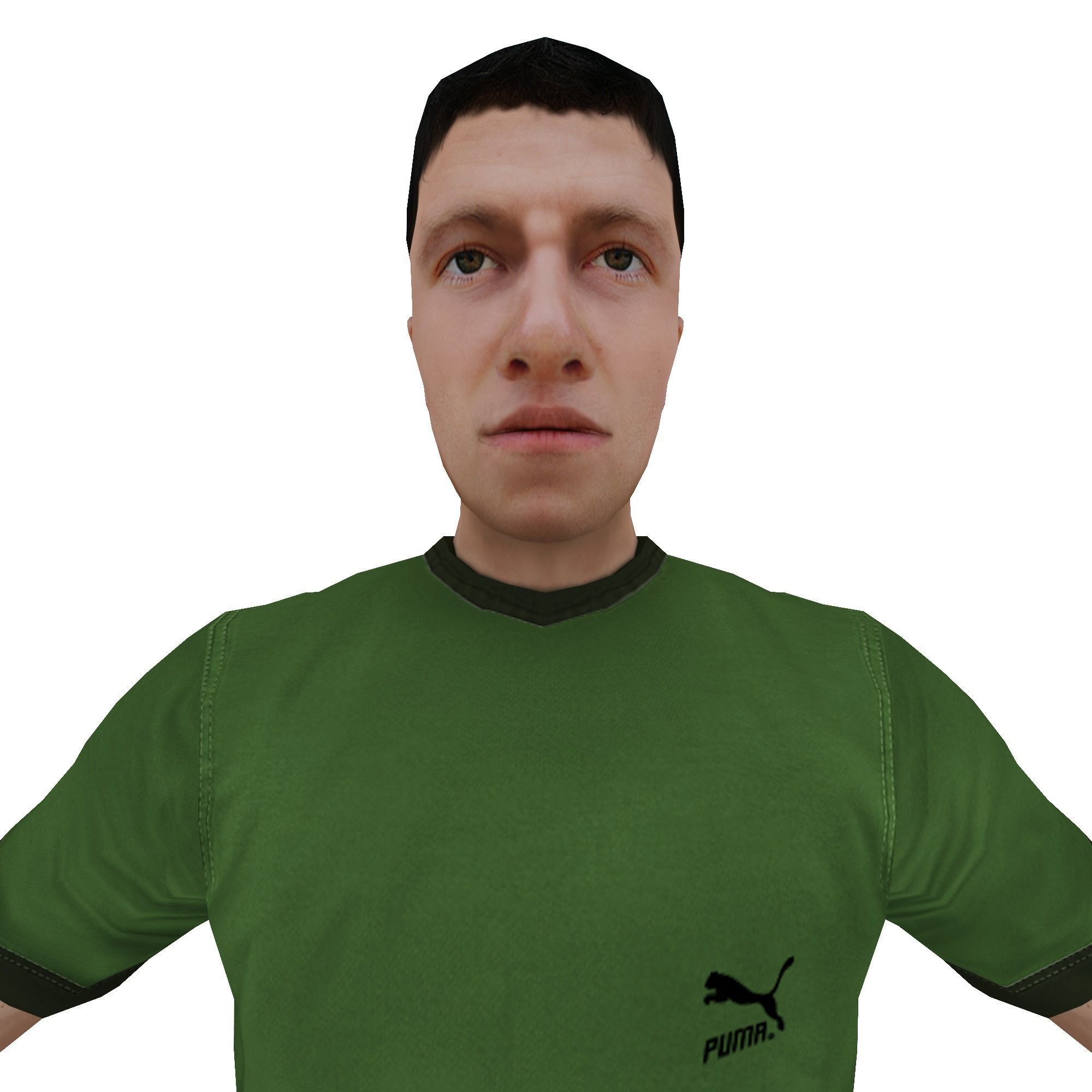 MAN 1 in shirt and pants Low-poly 3D model_2
