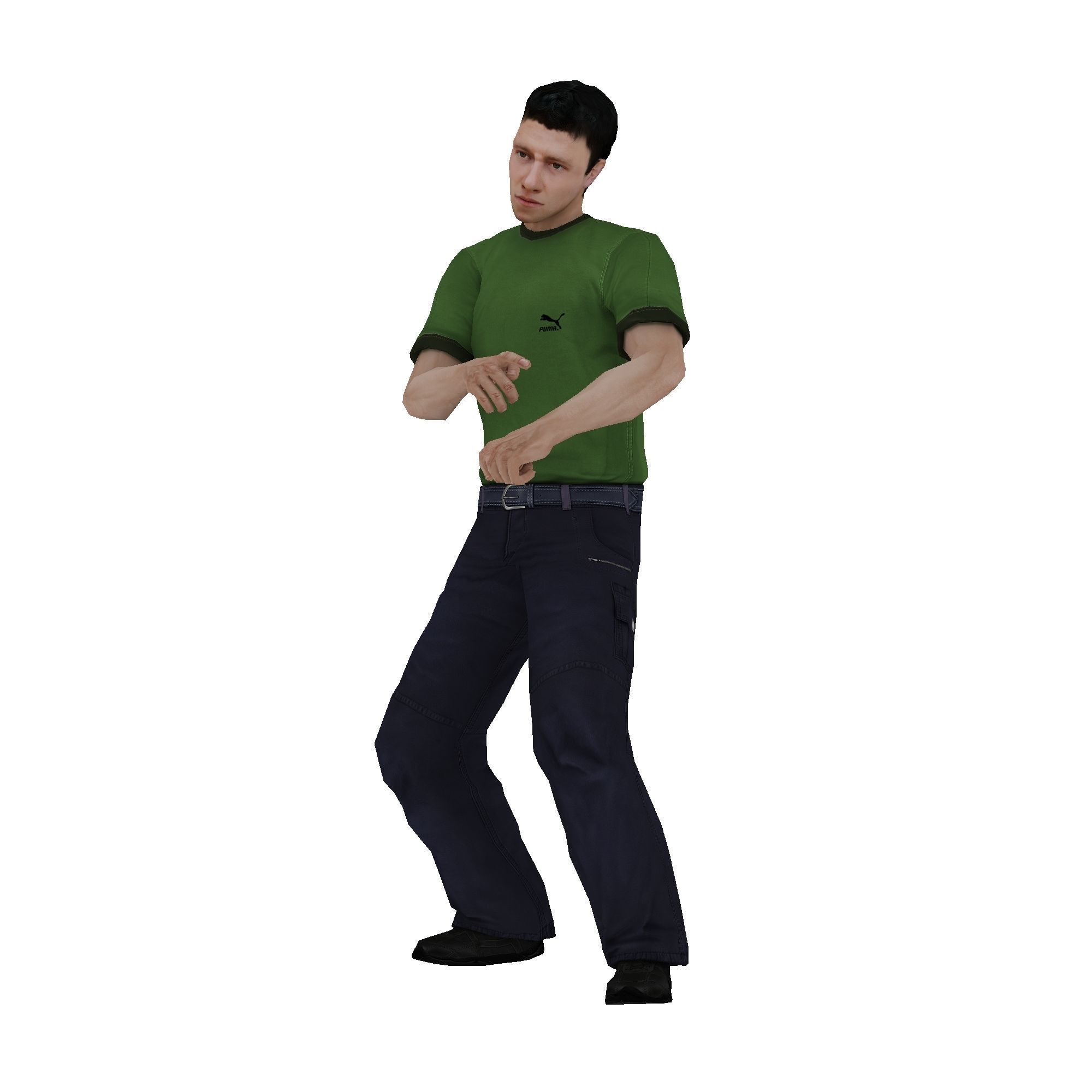 MAN 1 in shirt and pants Low-poly 3D model_6