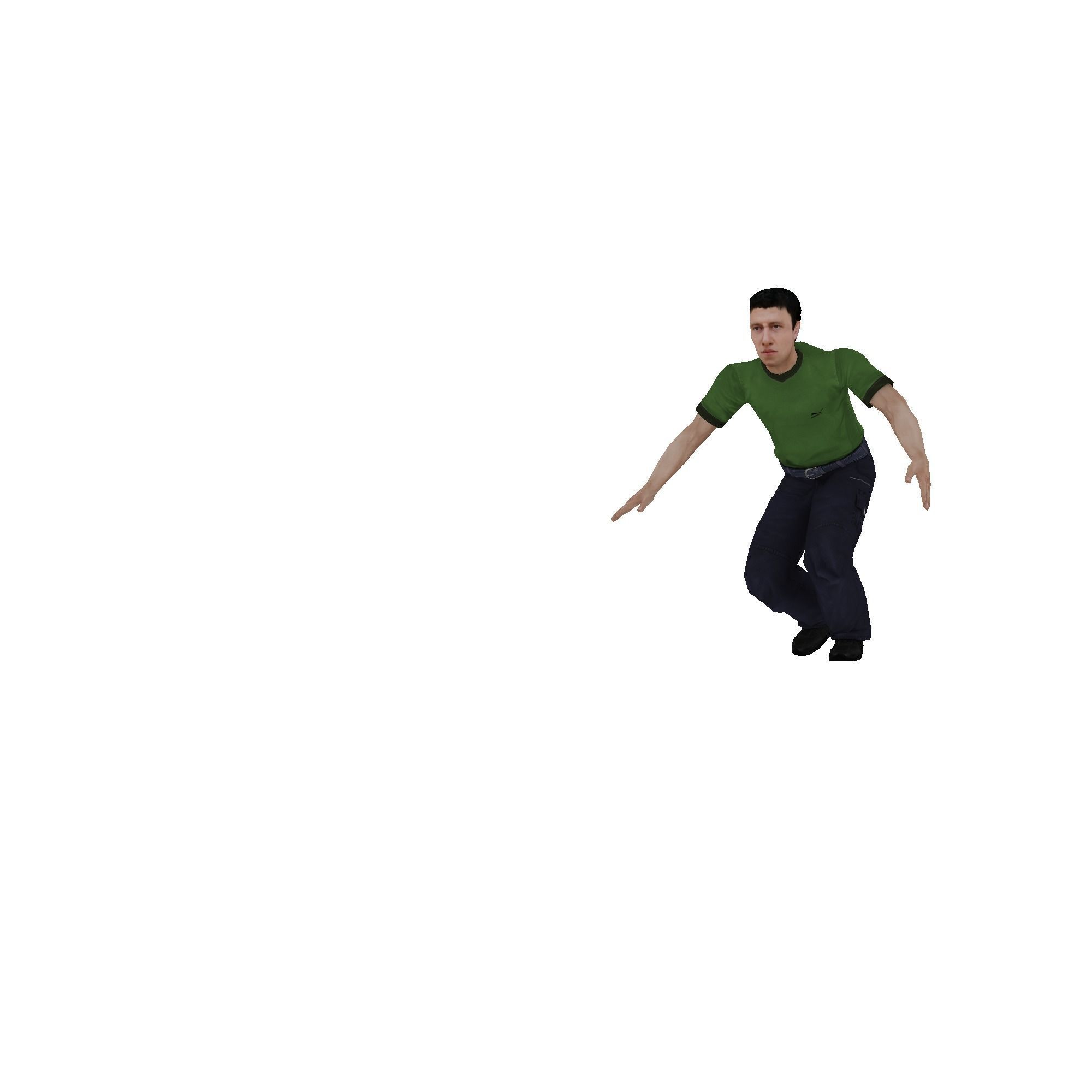 MAN 1 in shirt and pants Low-poly 3D model_9