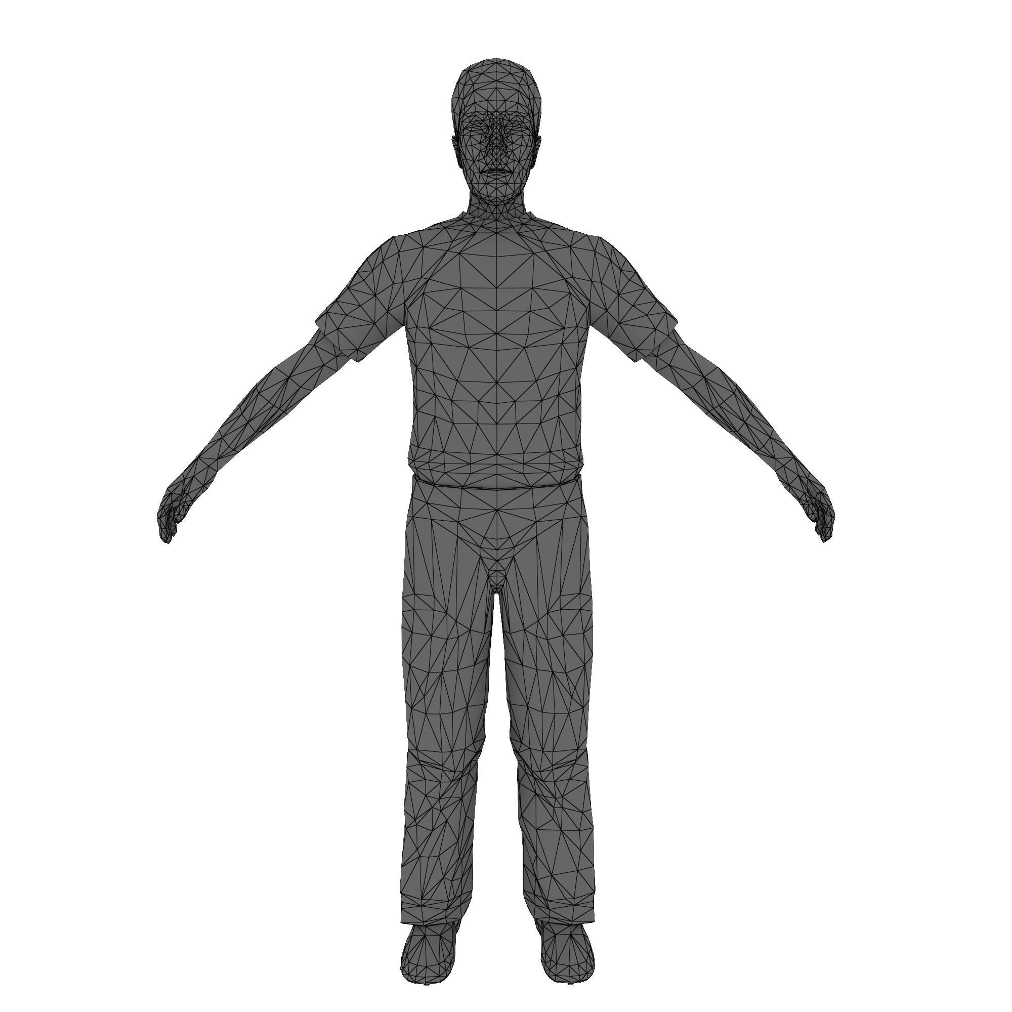 MAN 1 in shirt and pants Low-poly 3D model_15