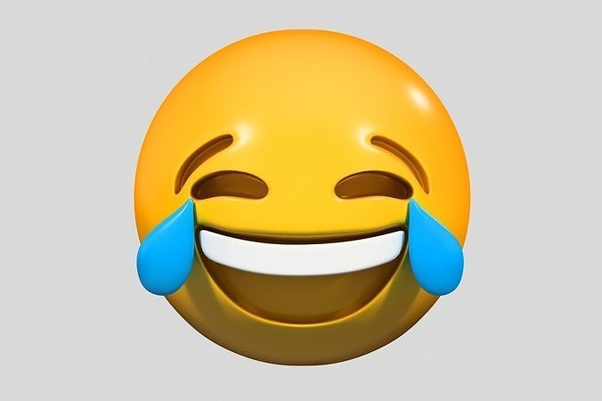 Emoji Face with Tears of Joy 3D model