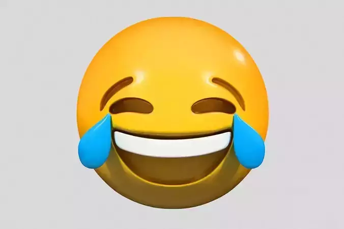Emoji Face with Tears of Joy 3D model