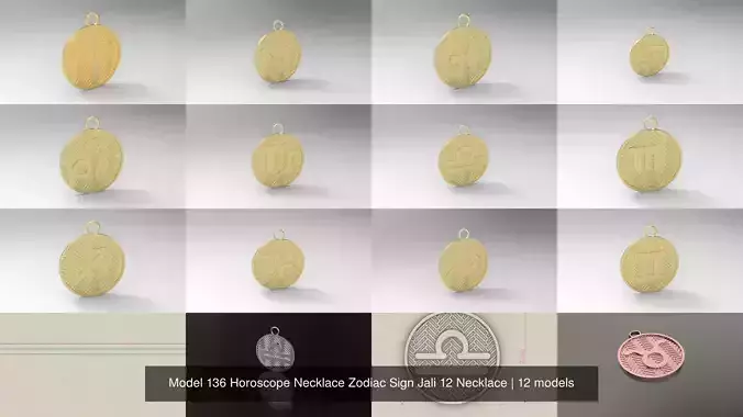 Model 136 Horoscope Necklace Zodiac Sign Jali 12 Necklace