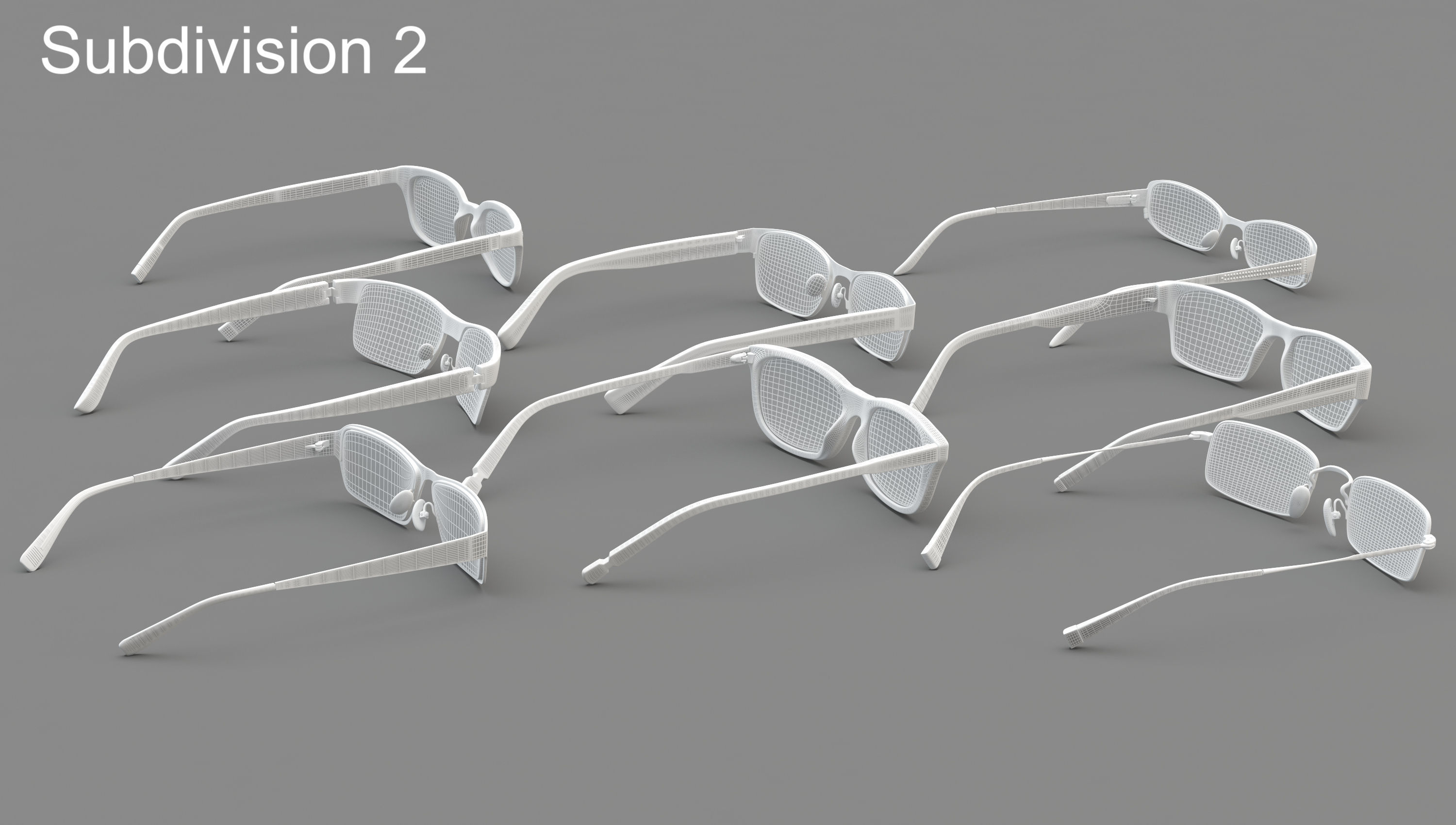Glasses Set Low-poly 3D model_24
