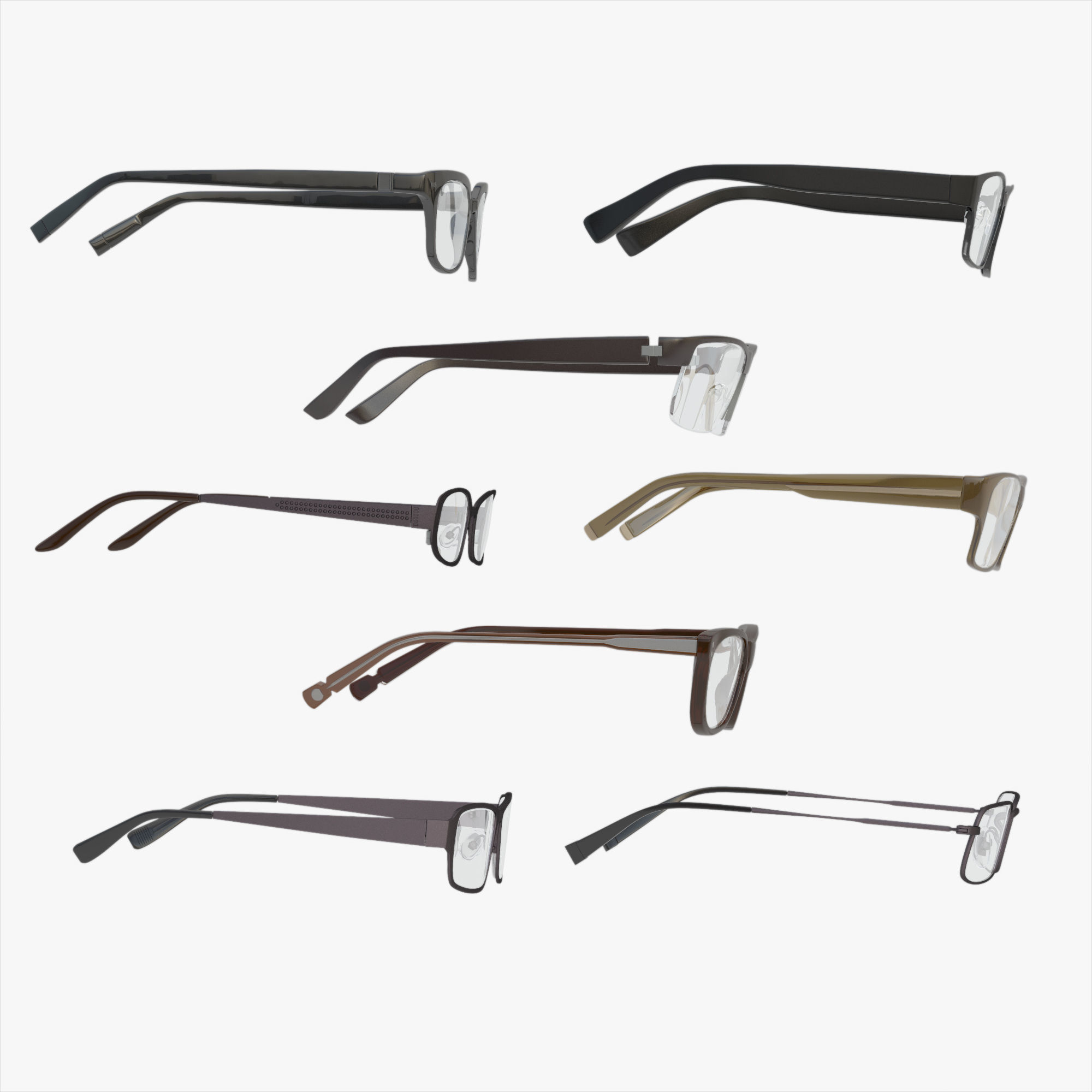 Glasses Set Low-poly 3D model_15