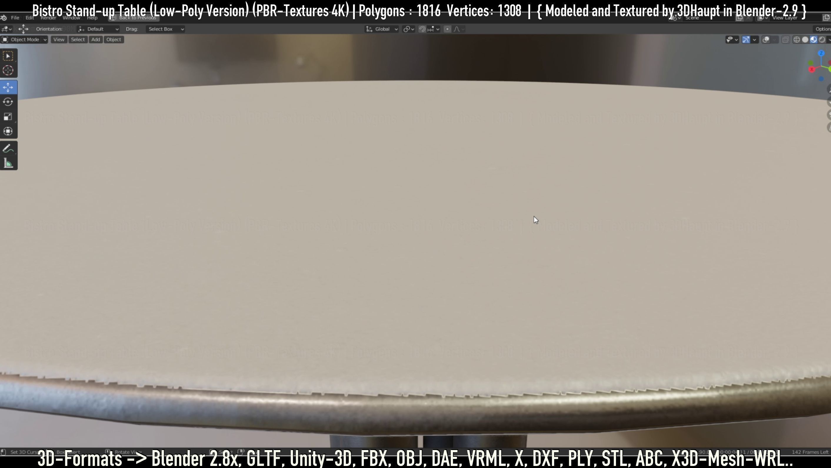 Bistro Stand-up Table Low-Poly Version Low-poly 3D model_91