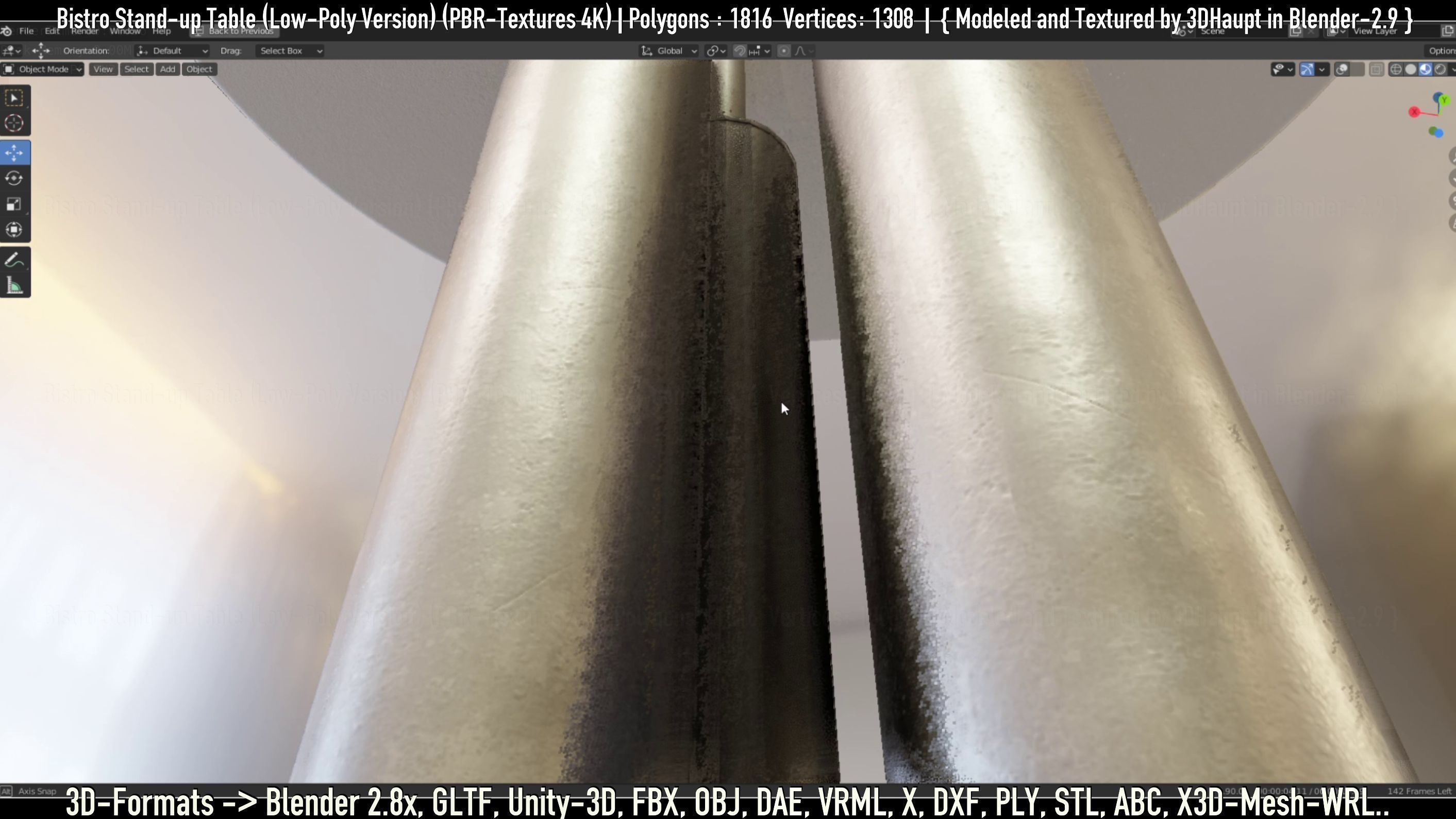 Bistro Stand-up Table Low-Poly Version Low-poly 3D model_45