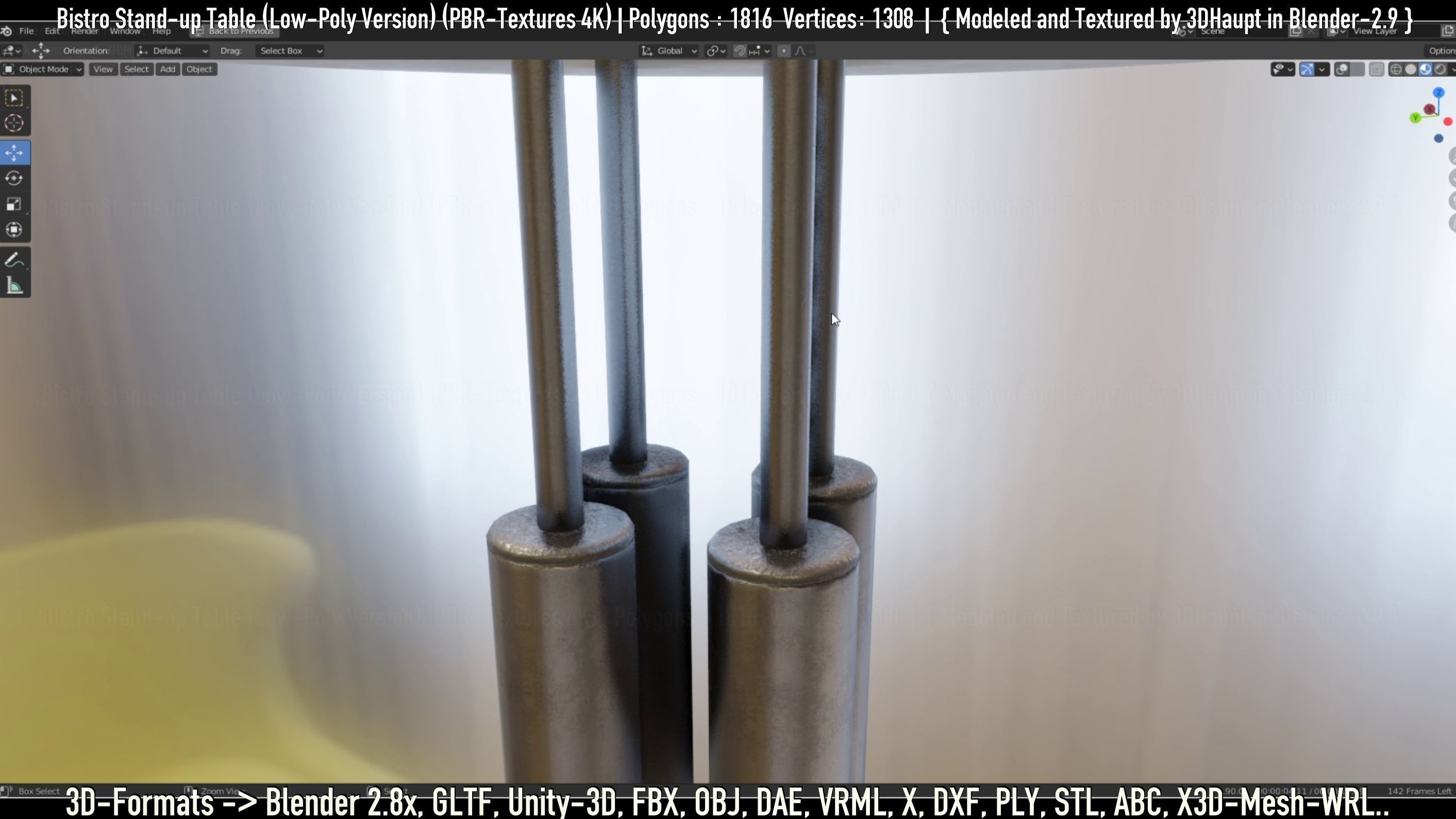 Bistro Stand-up Table Low-Poly Version Low-poly 3D model_43