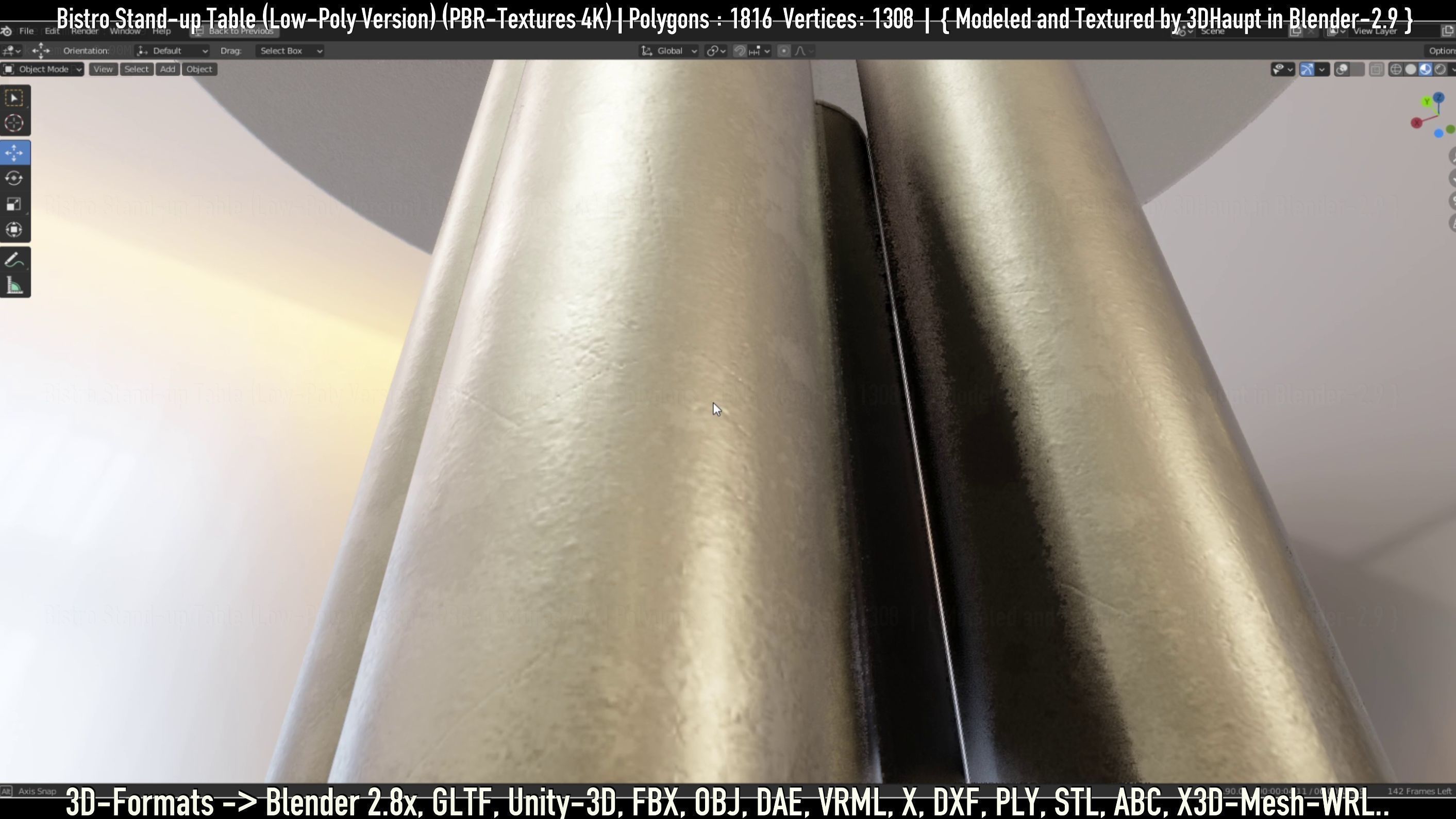 Bistro Stand-up Table Low-Poly Version Low-poly 3D model_104