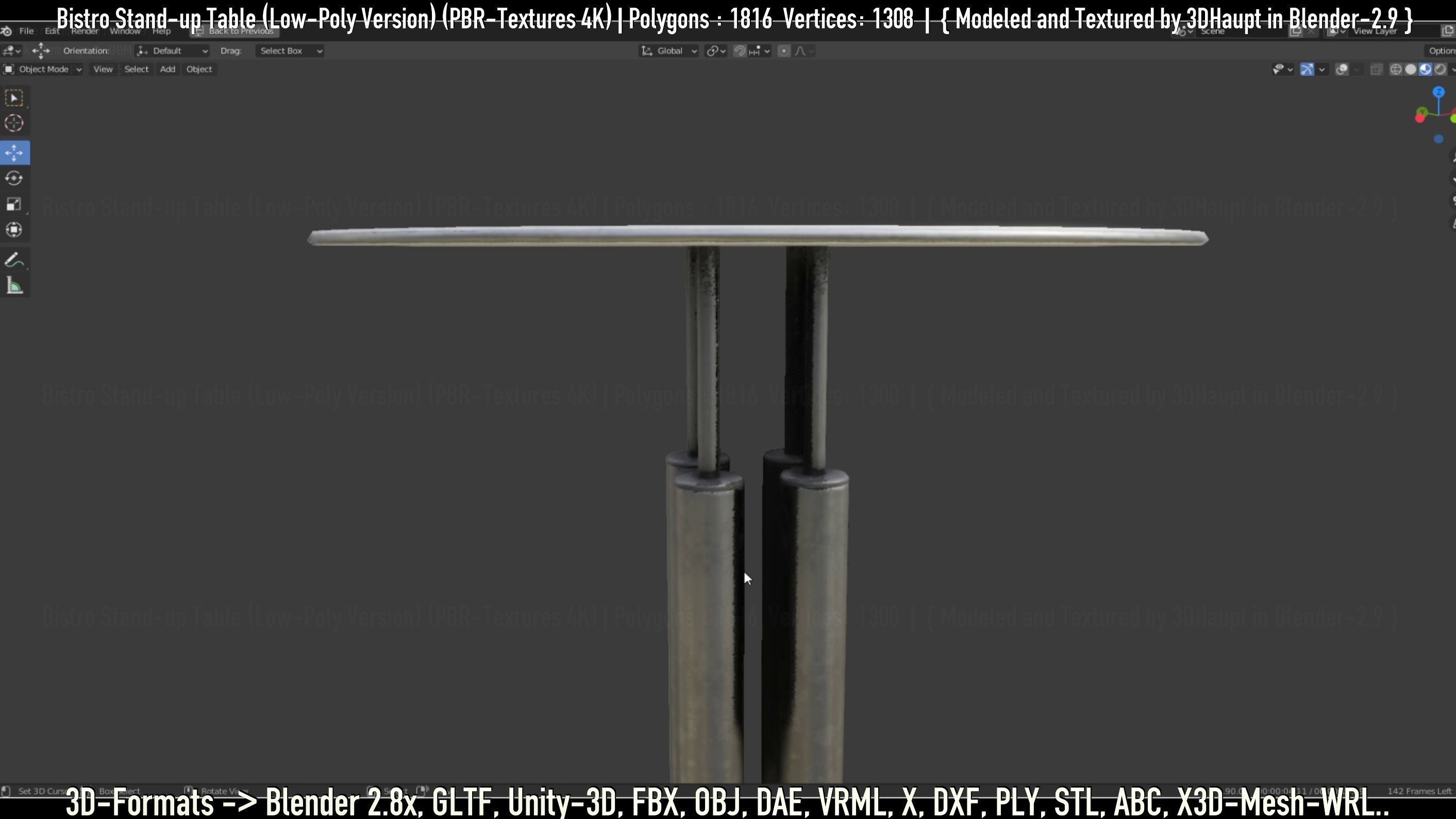 Bistro Stand-up Table Low-Poly Version Low-poly 3D model_84