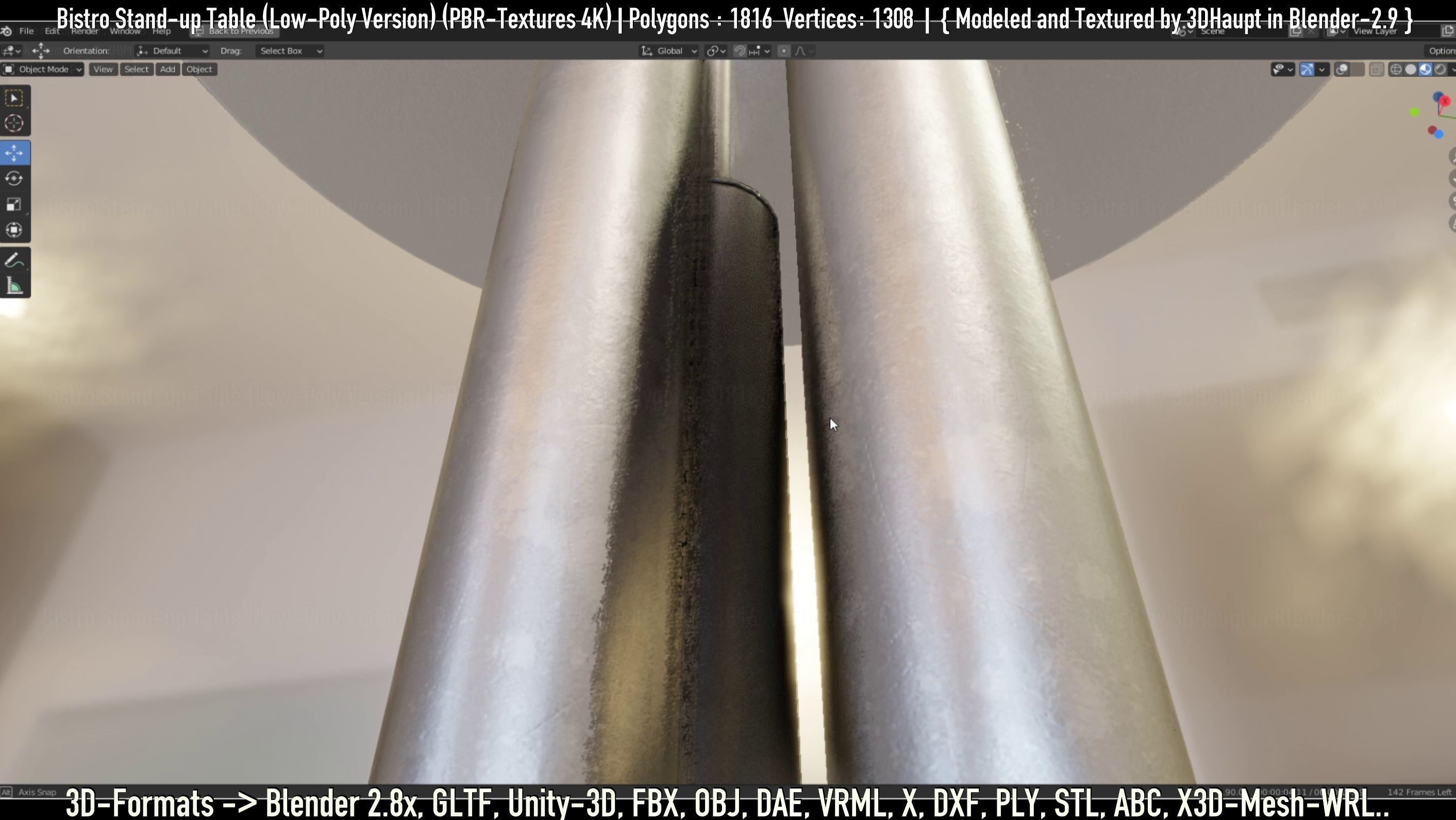 Bistro Stand-up Table Low-Poly Version Low-poly 3D model_94