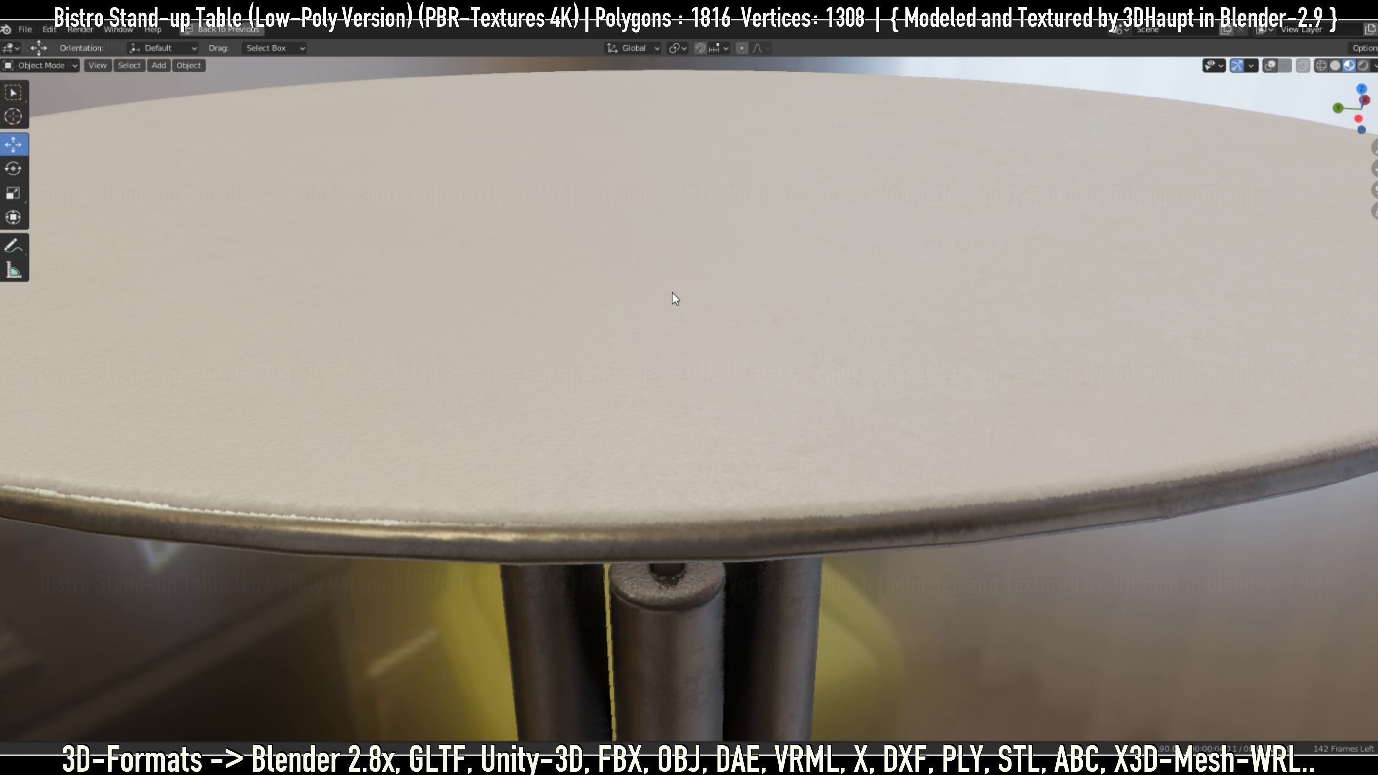 Bistro Stand-up Table Low-Poly Version Low-poly 3D model_27