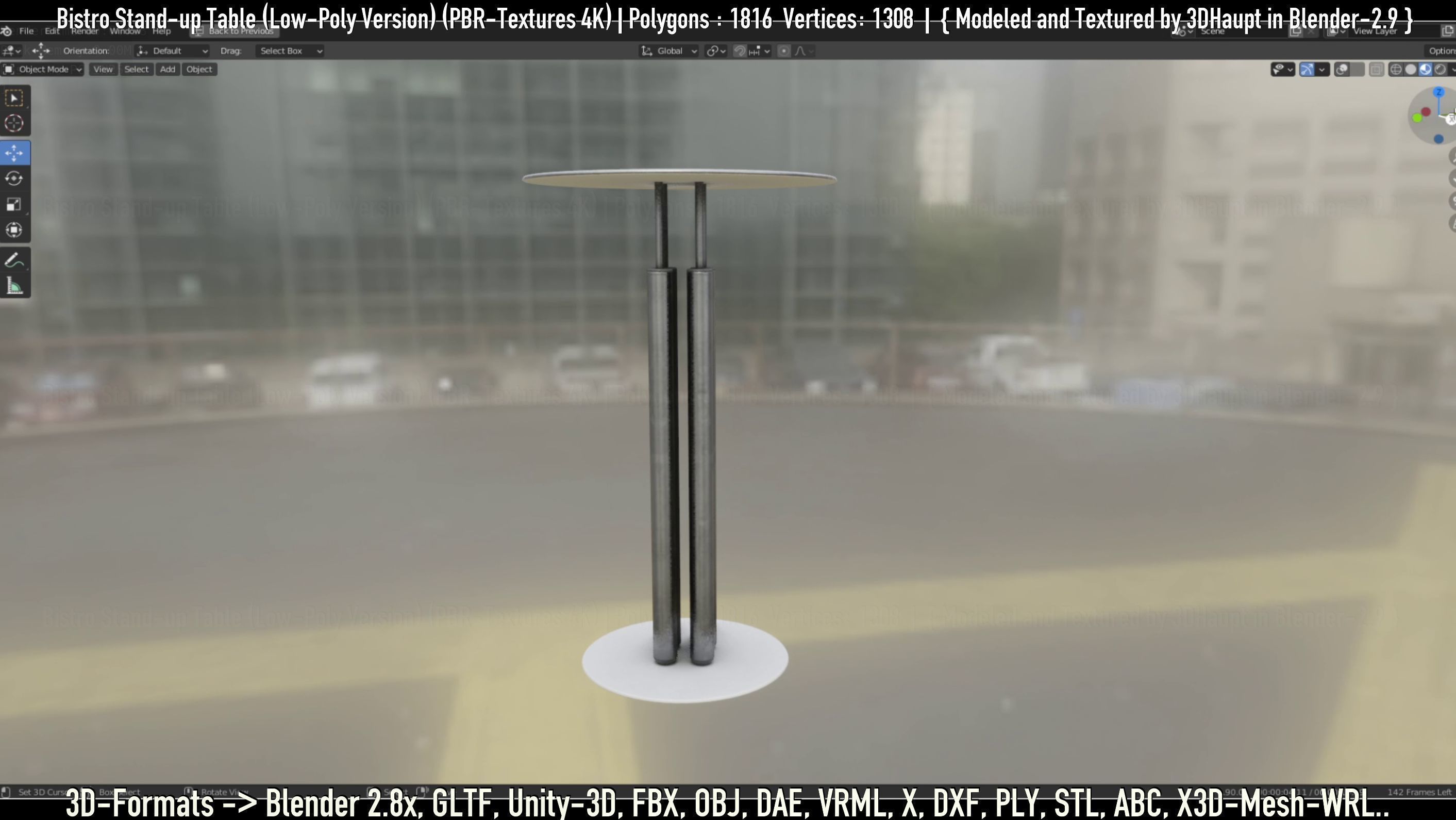 Bistro Stand-up Table Low-Poly Version Low-poly 3D model_56