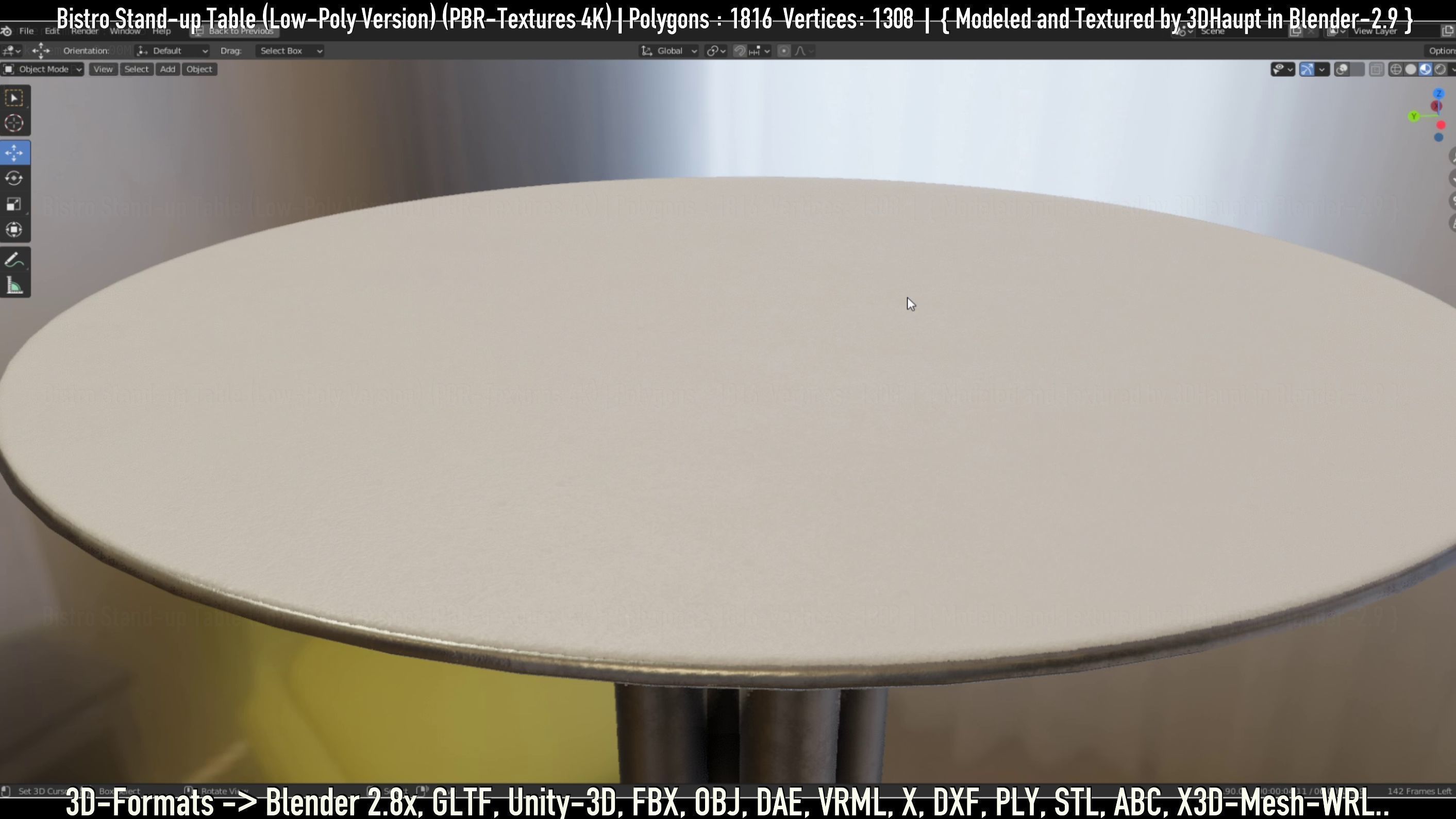 Bistro Stand-up Table Low-Poly Version Low-poly 3D model_85