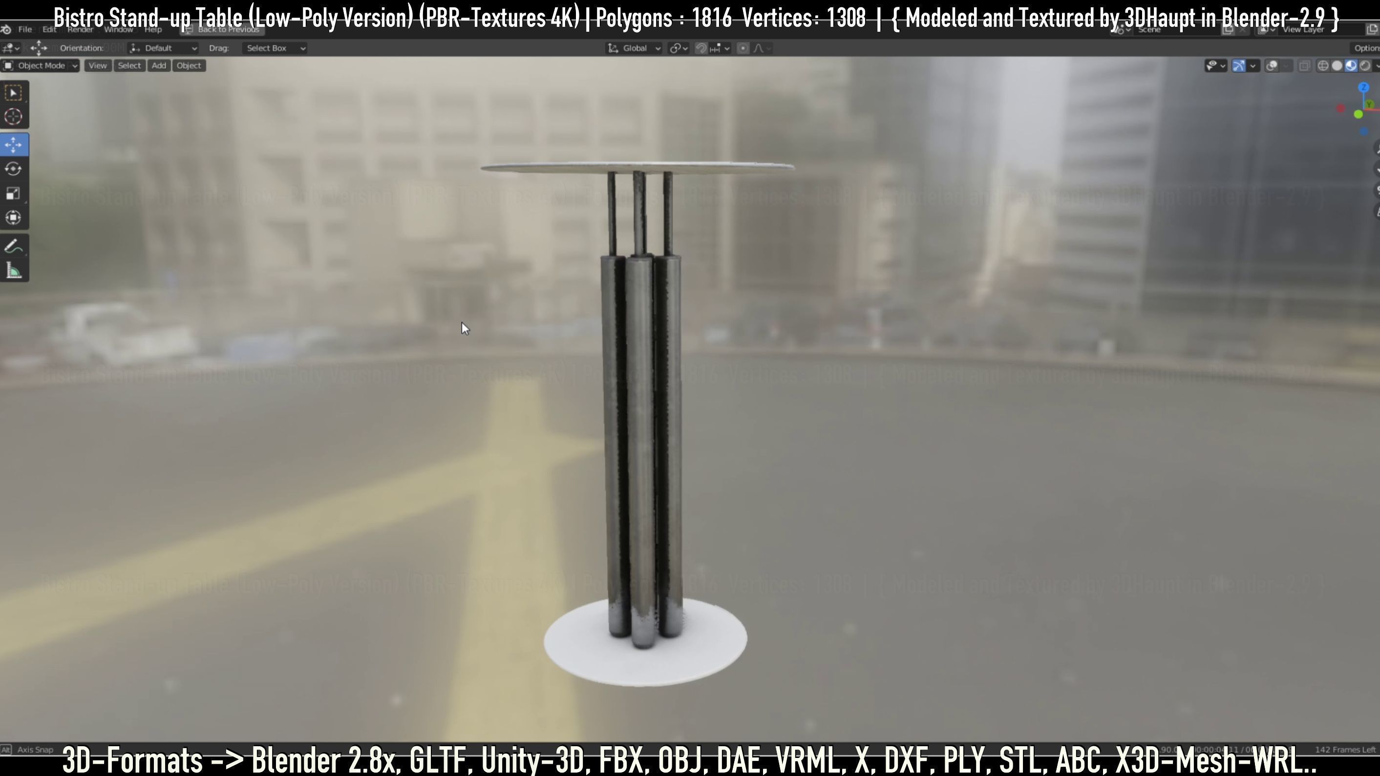 Bistro Stand-up Table Low-Poly Version Low-poly 3D model_40