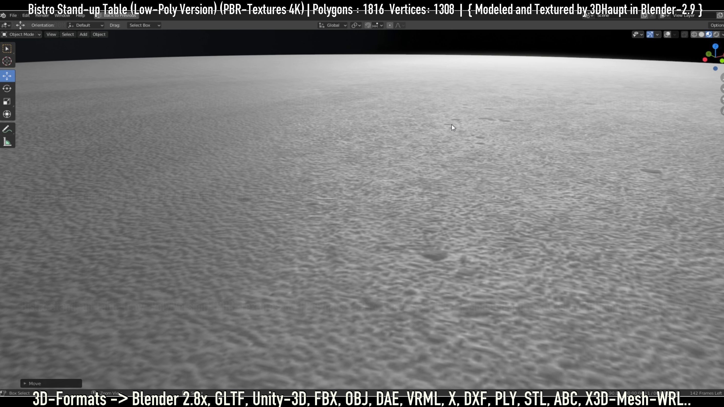 Bistro Stand-up Table Low-Poly Version Low-poly 3D model_10