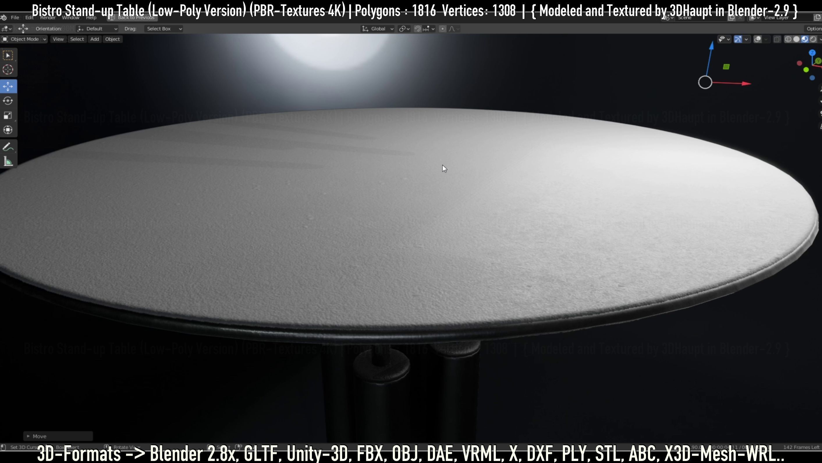 Bistro Stand-up Table Low-Poly Version Low-poly 3D model_121