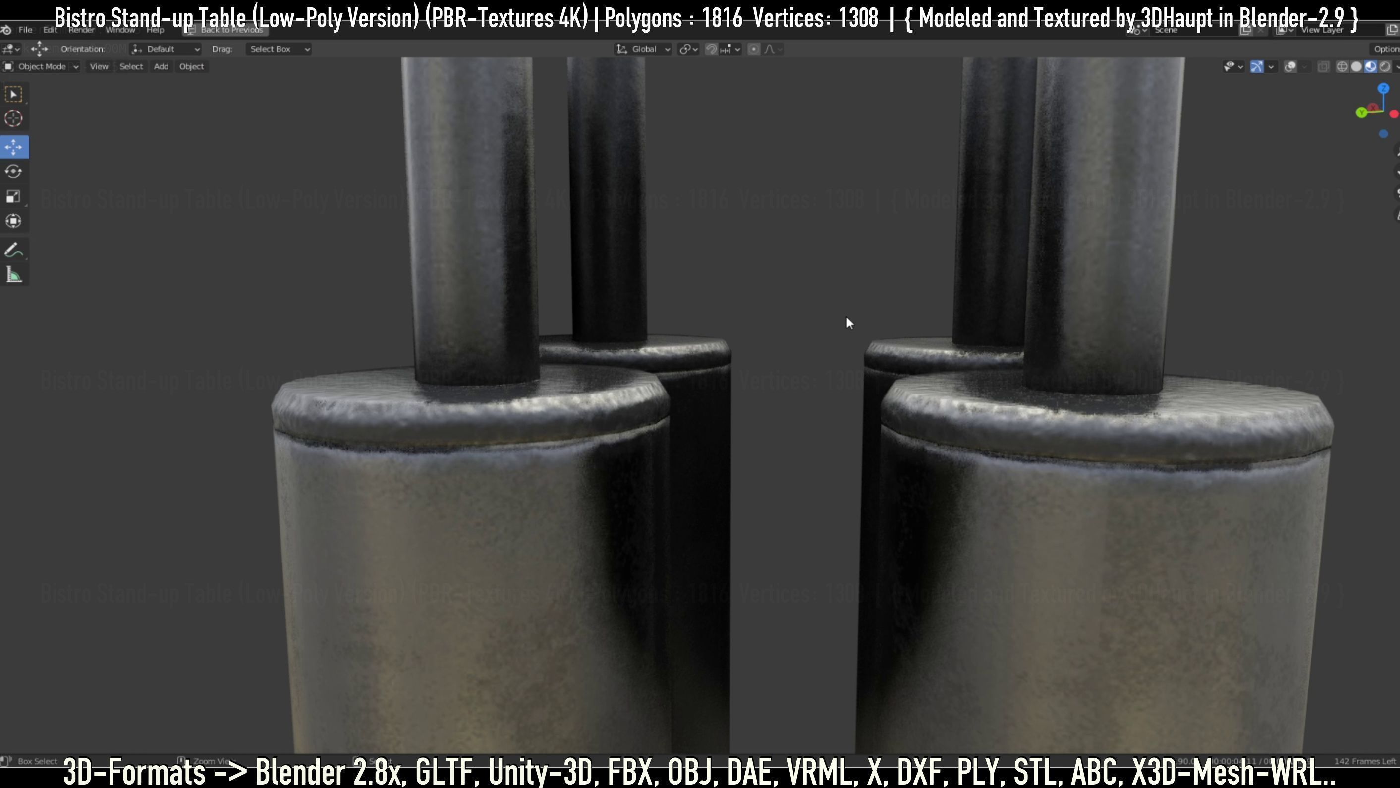 Bistro Stand-up Table Low-Poly Version Low-poly 3D model_20