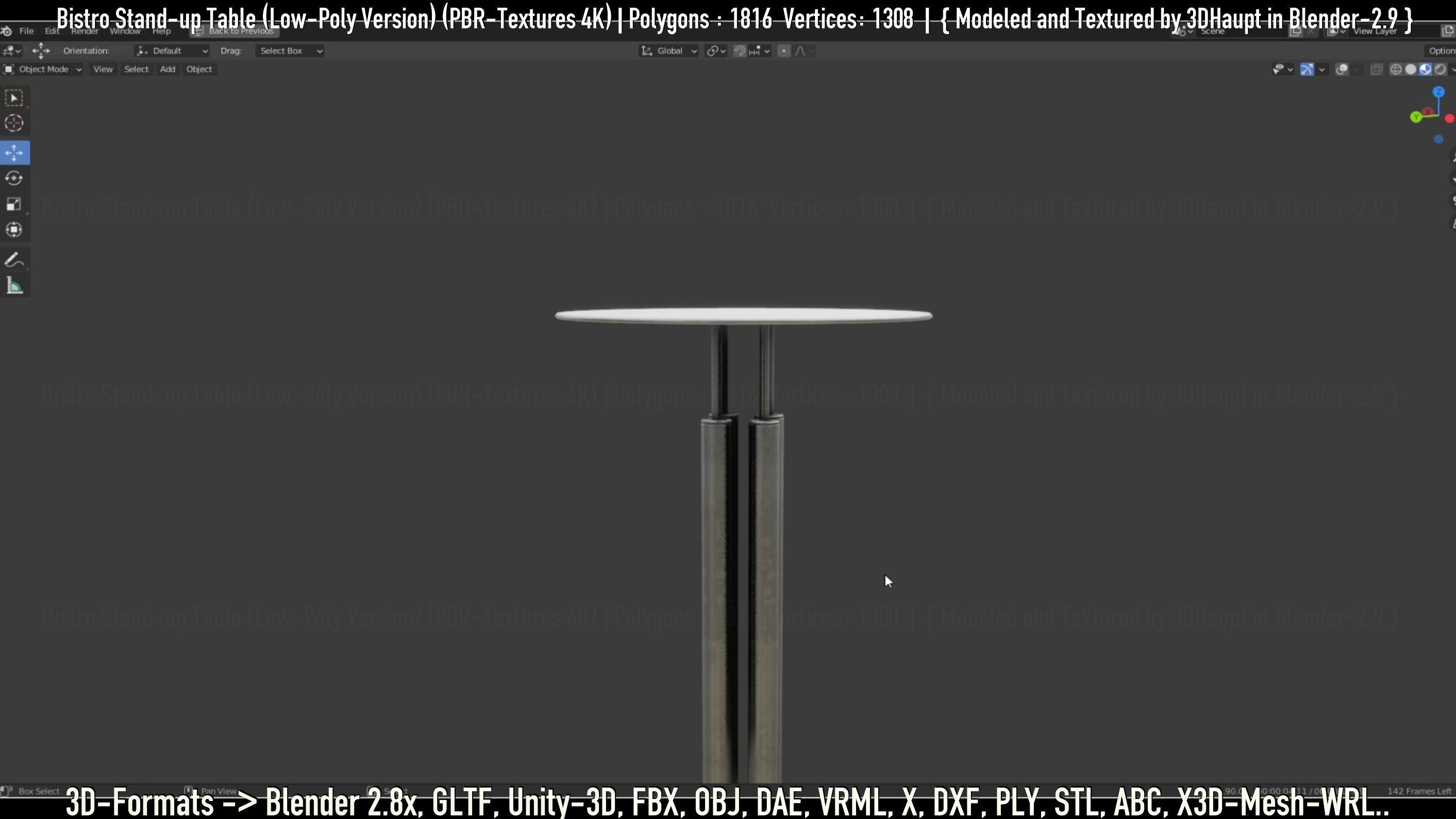 Bistro Stand-up Table Low-Poly Version Low-poly 3D model_83