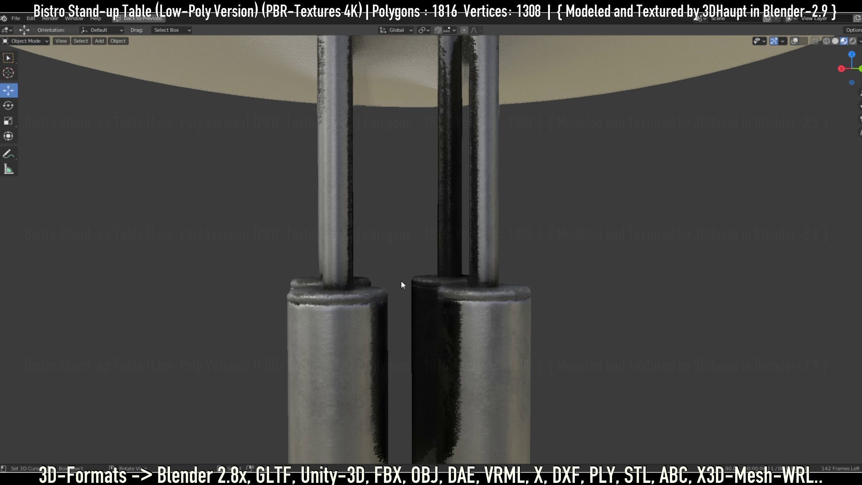 Bistro Stand-up Table Low-Poly Version Low-poly 3D model_75