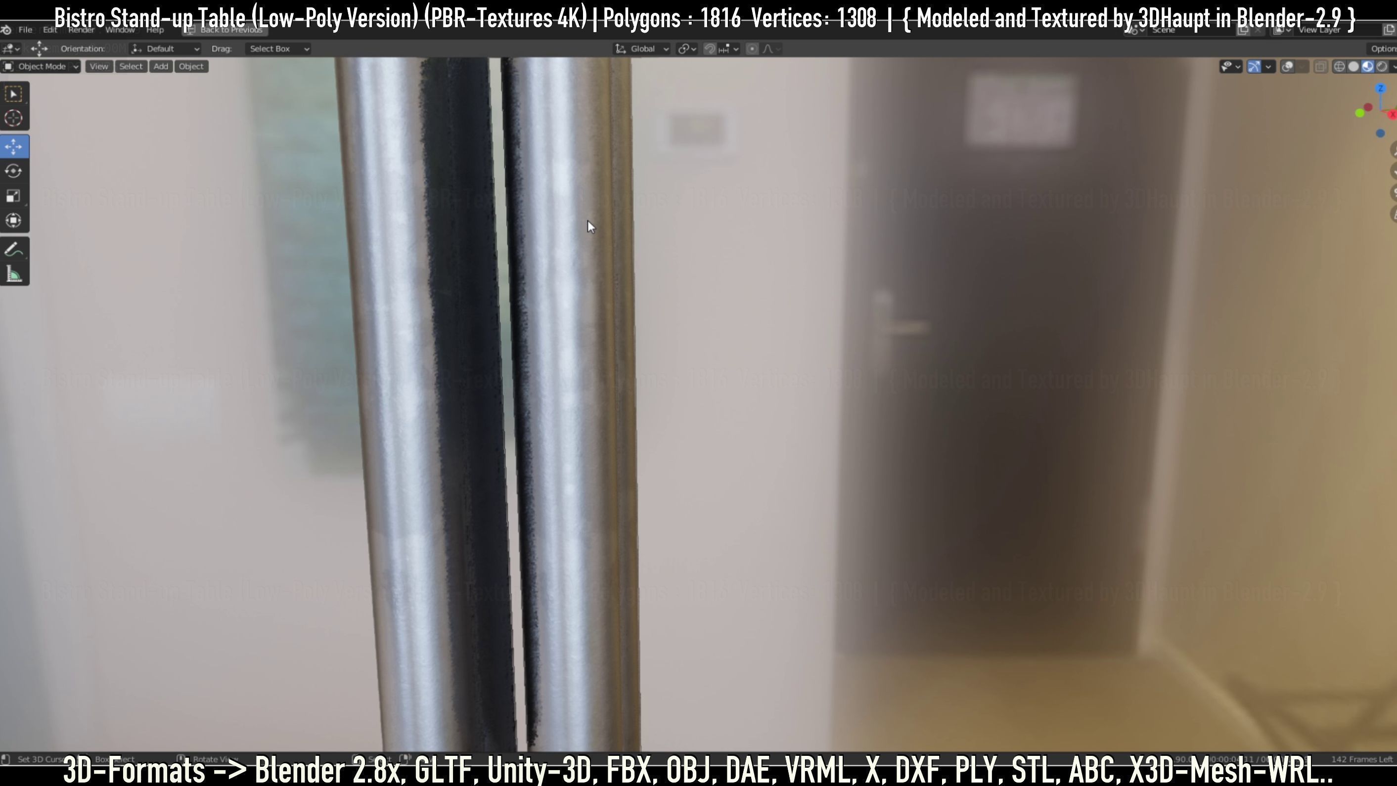 Bistro Stand-up Table Low-Poly Version Low-poly 3D model_24