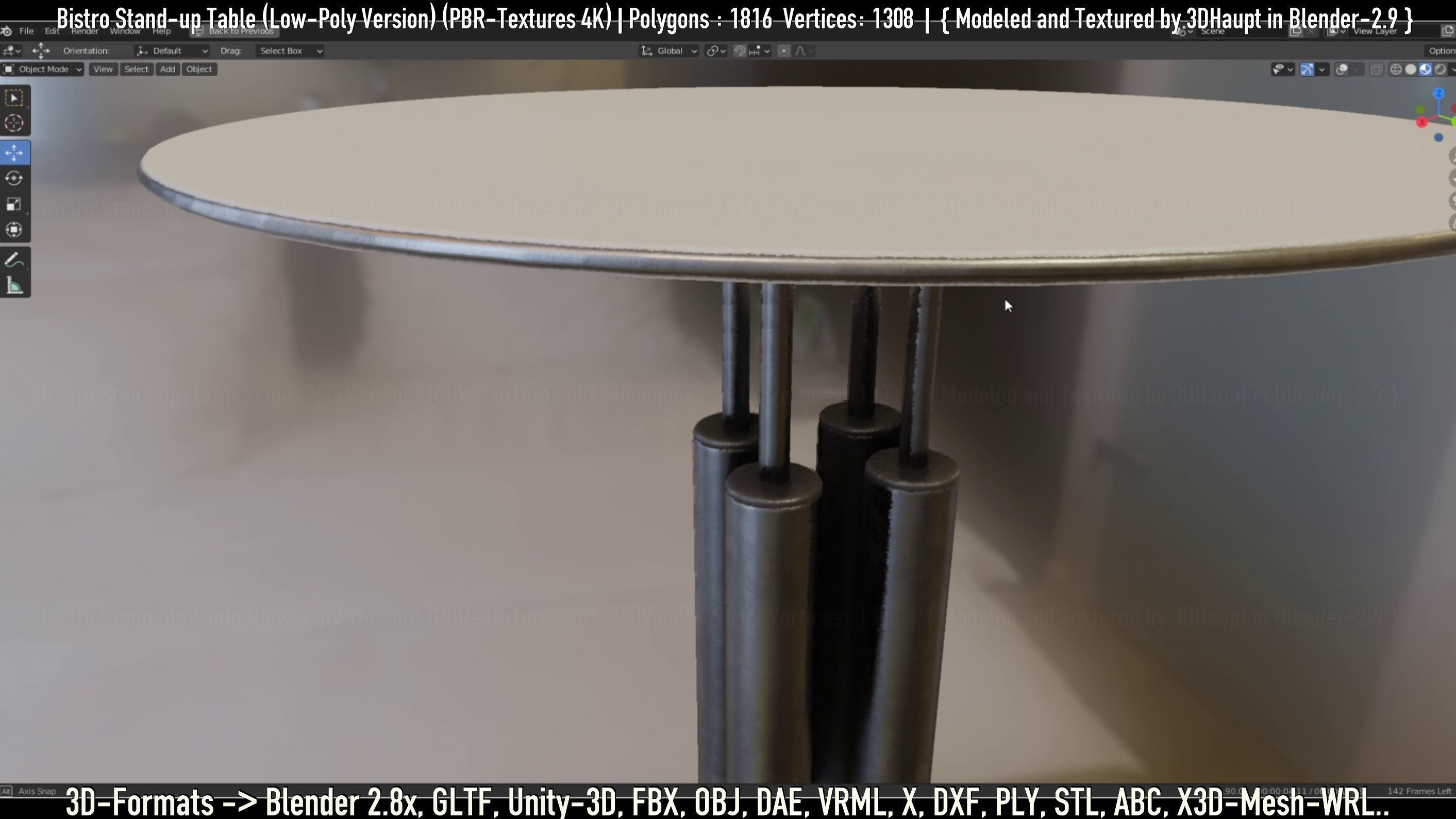 Bistro Stand-up Table Low-Poly Version Low-poly 3D model_78