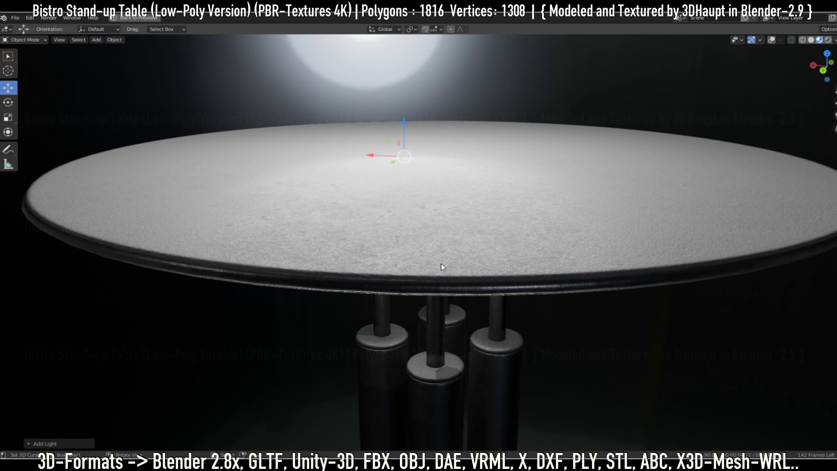 Bistro Stand-up Table Low-Poly Version Low-poly 3D model_106