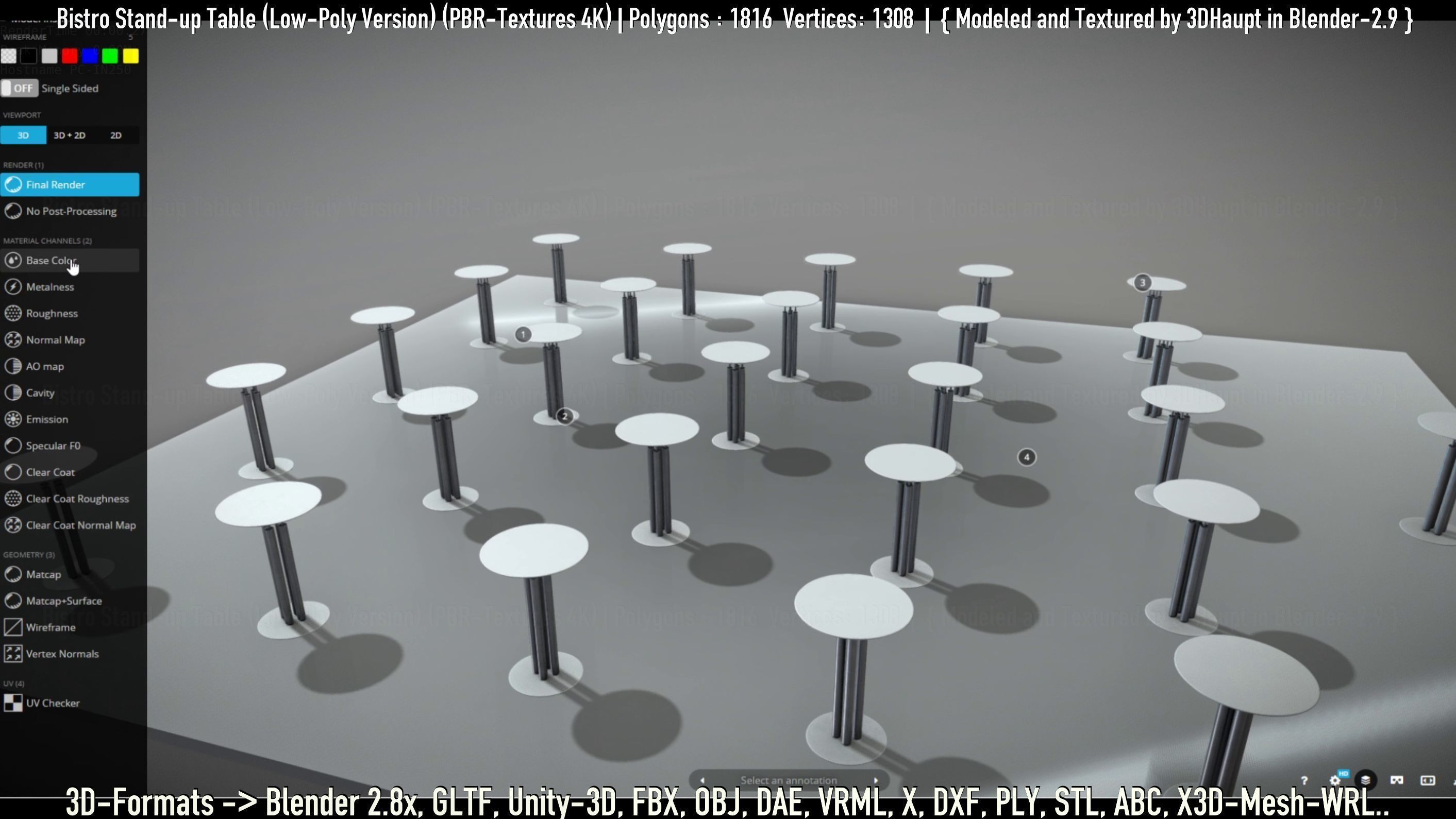 Bistro Stand-up Table Low-Poly Version Low-poly 3D model_31