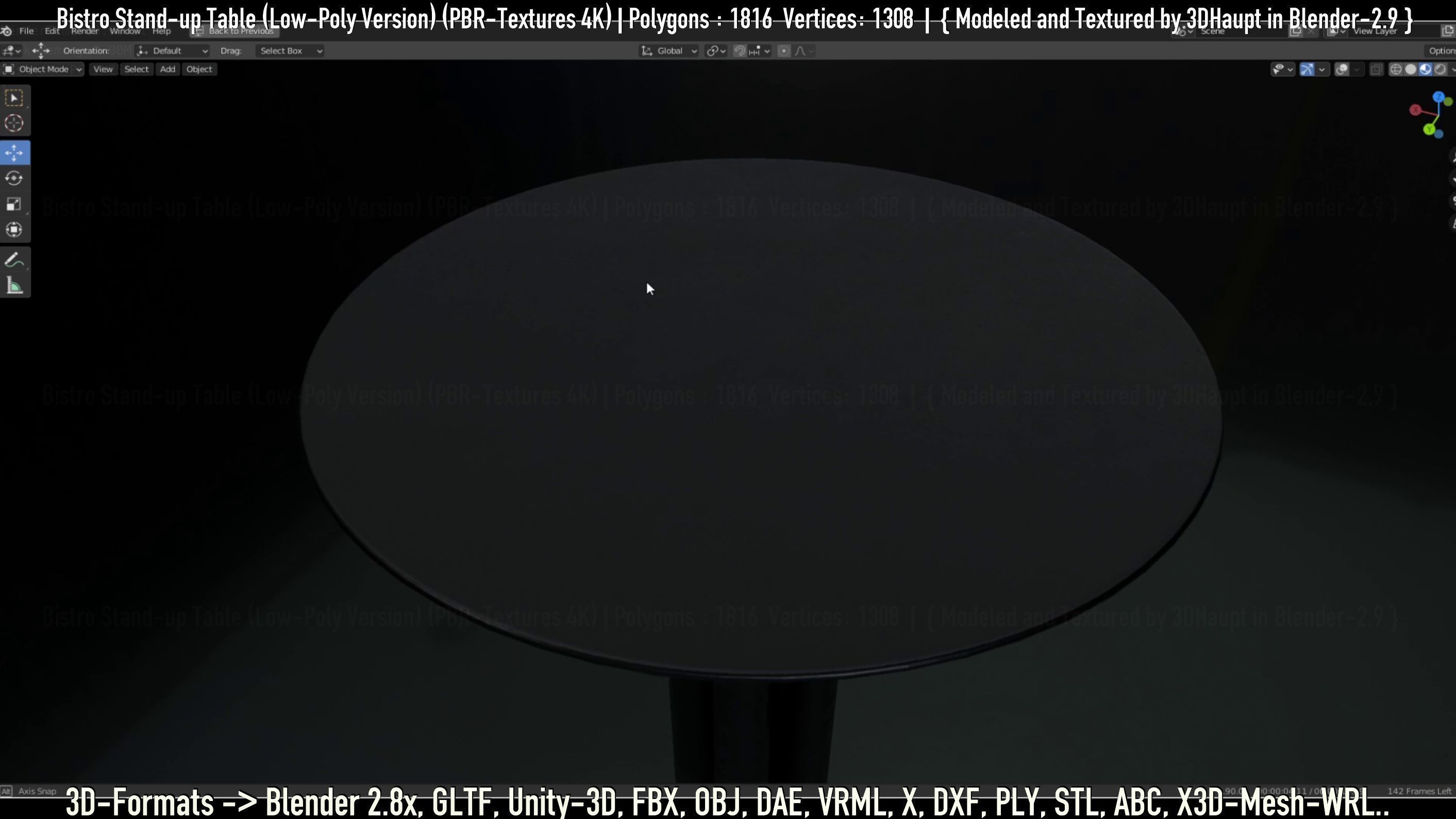 Bistro Stand-up Table Low-Poly Version Low-poly 3D model_145