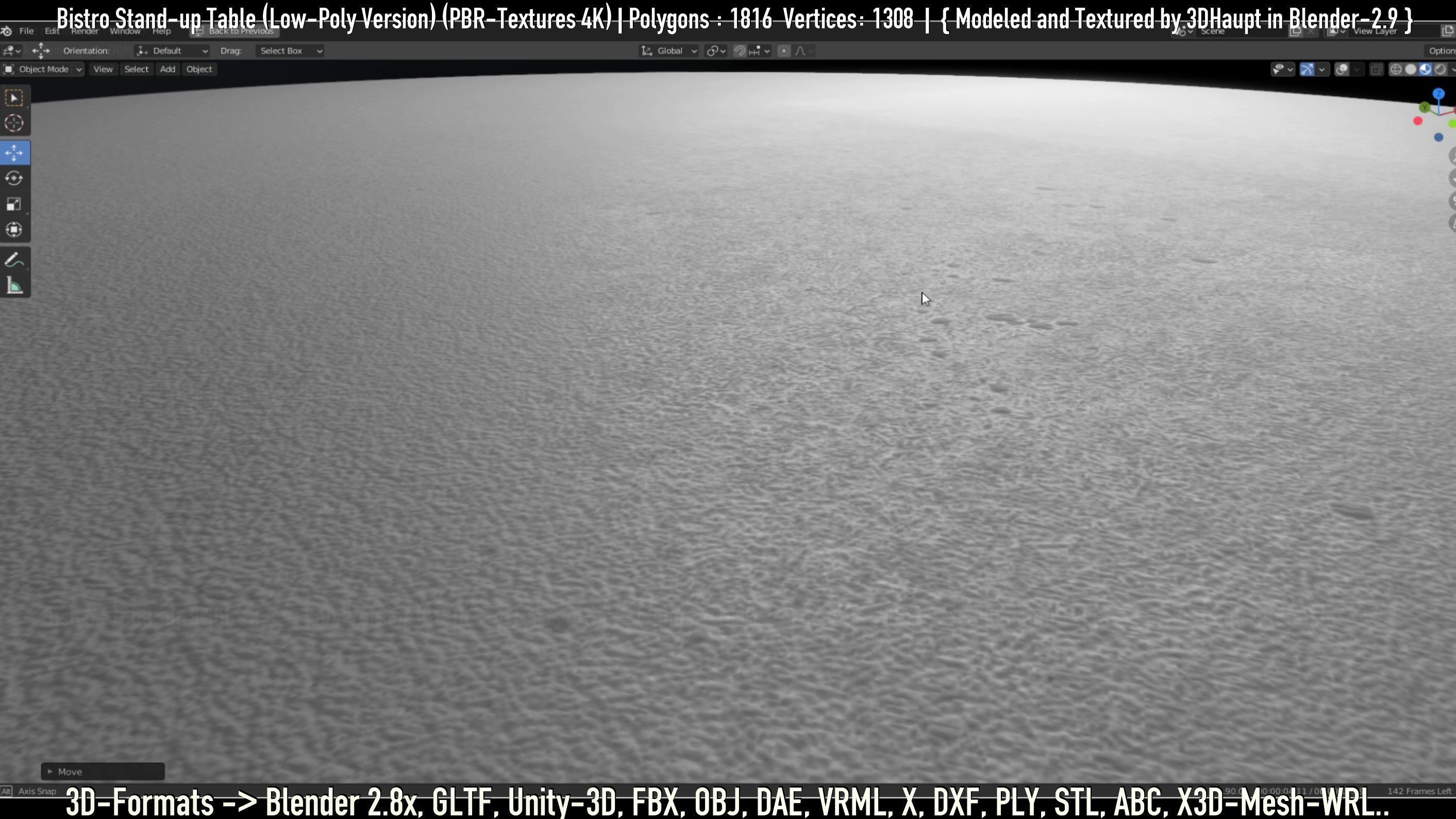 Bistro Stand-up Table Low-Poly Version Low-poly 3D model_9