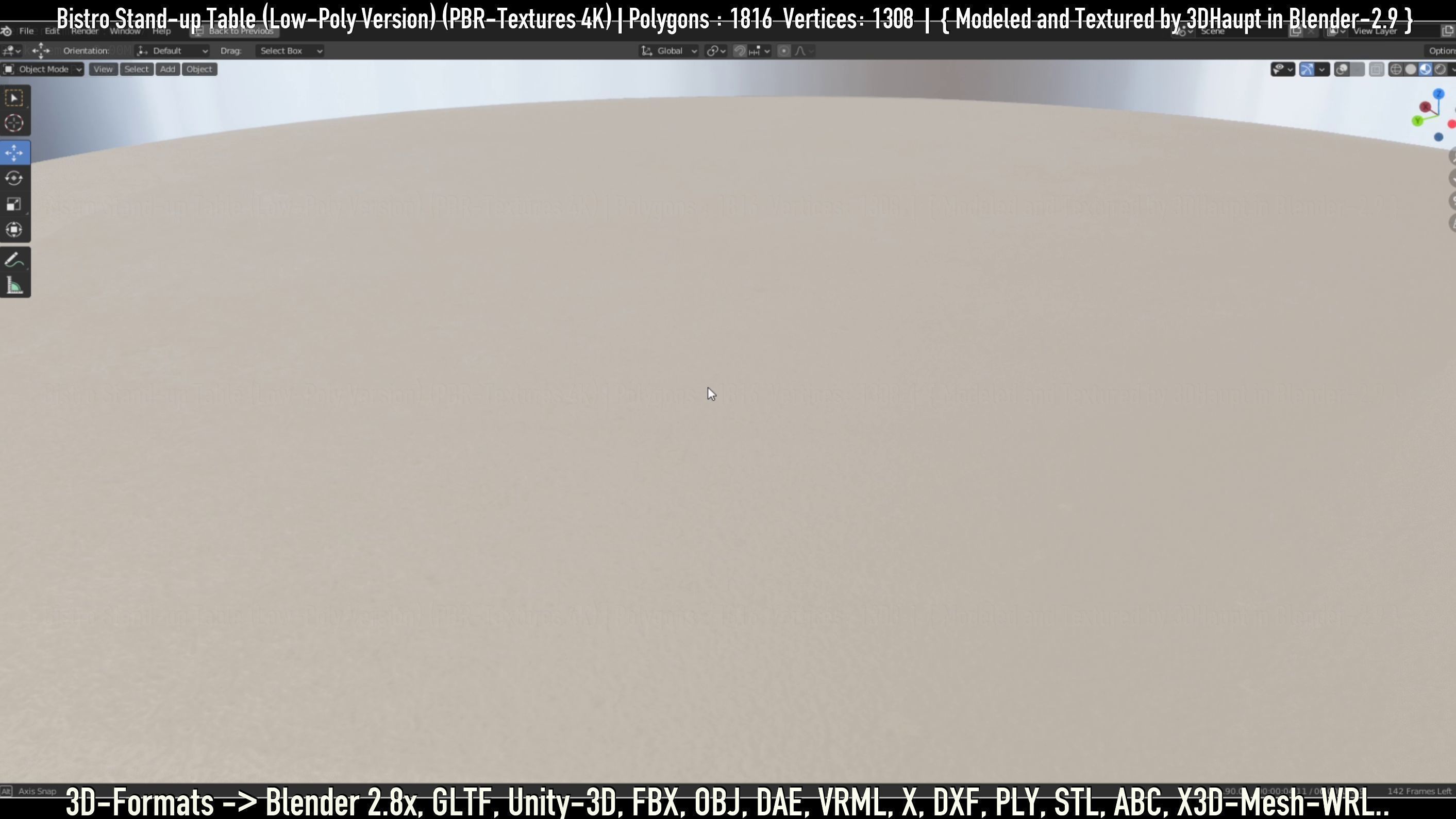 Bistro Stand-up Table Low-Poly Version Low-poly 3D model_70