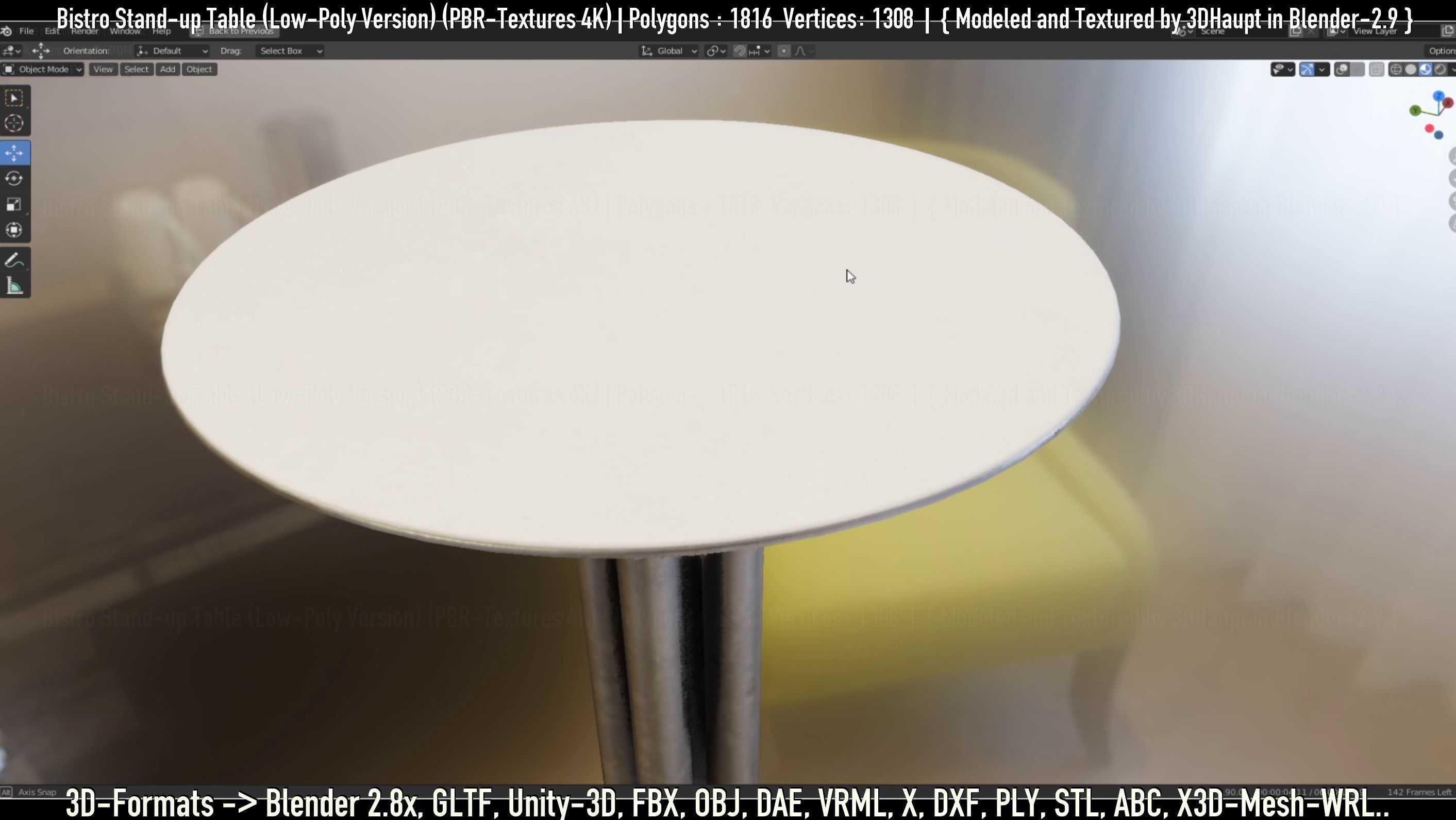 Bistro Stand-up Table Low-Poly Version Low-poly 3D model_82