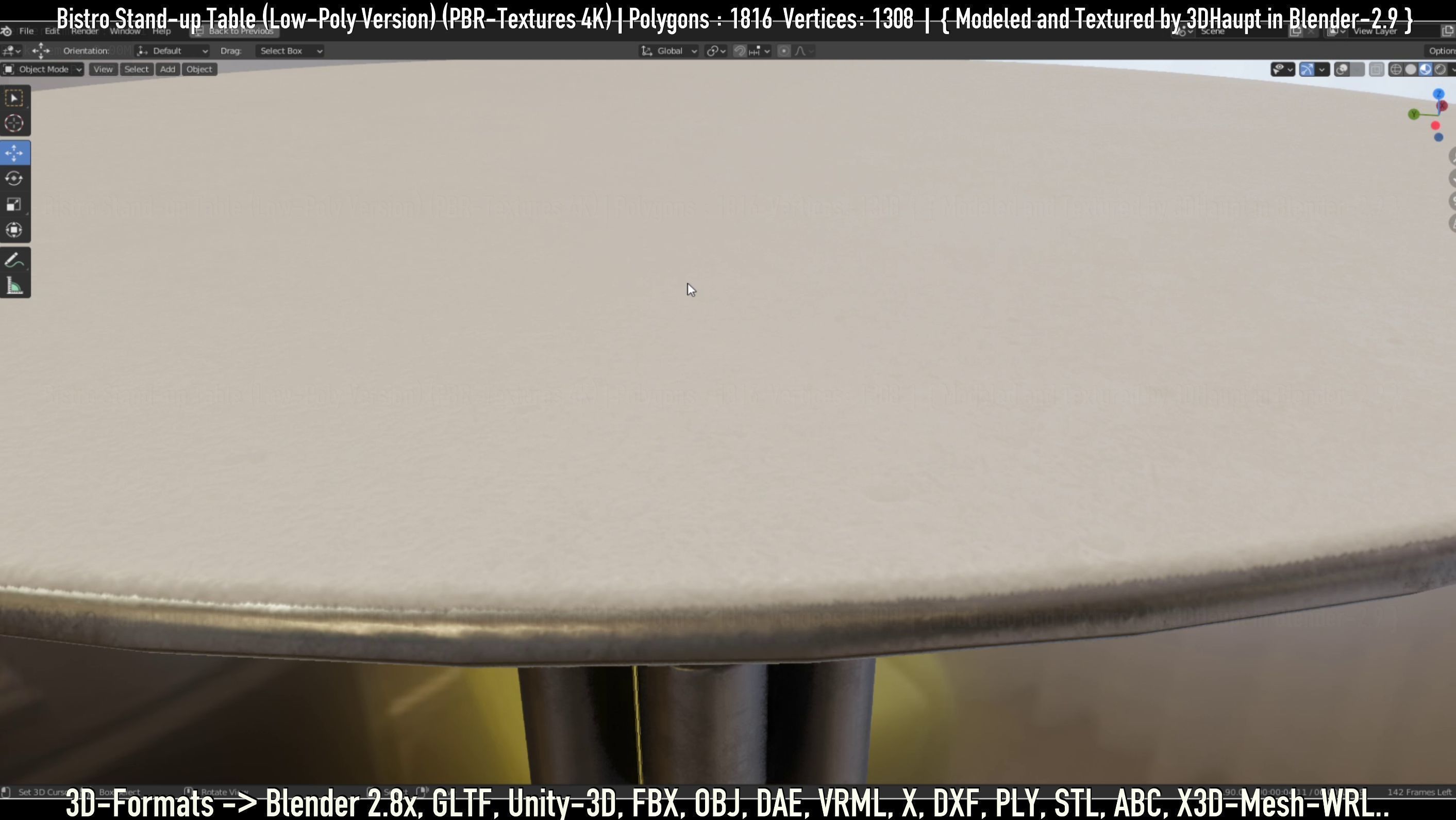 Bistro Stand-up Table Low-Poly Version Low-poly 3D model_71