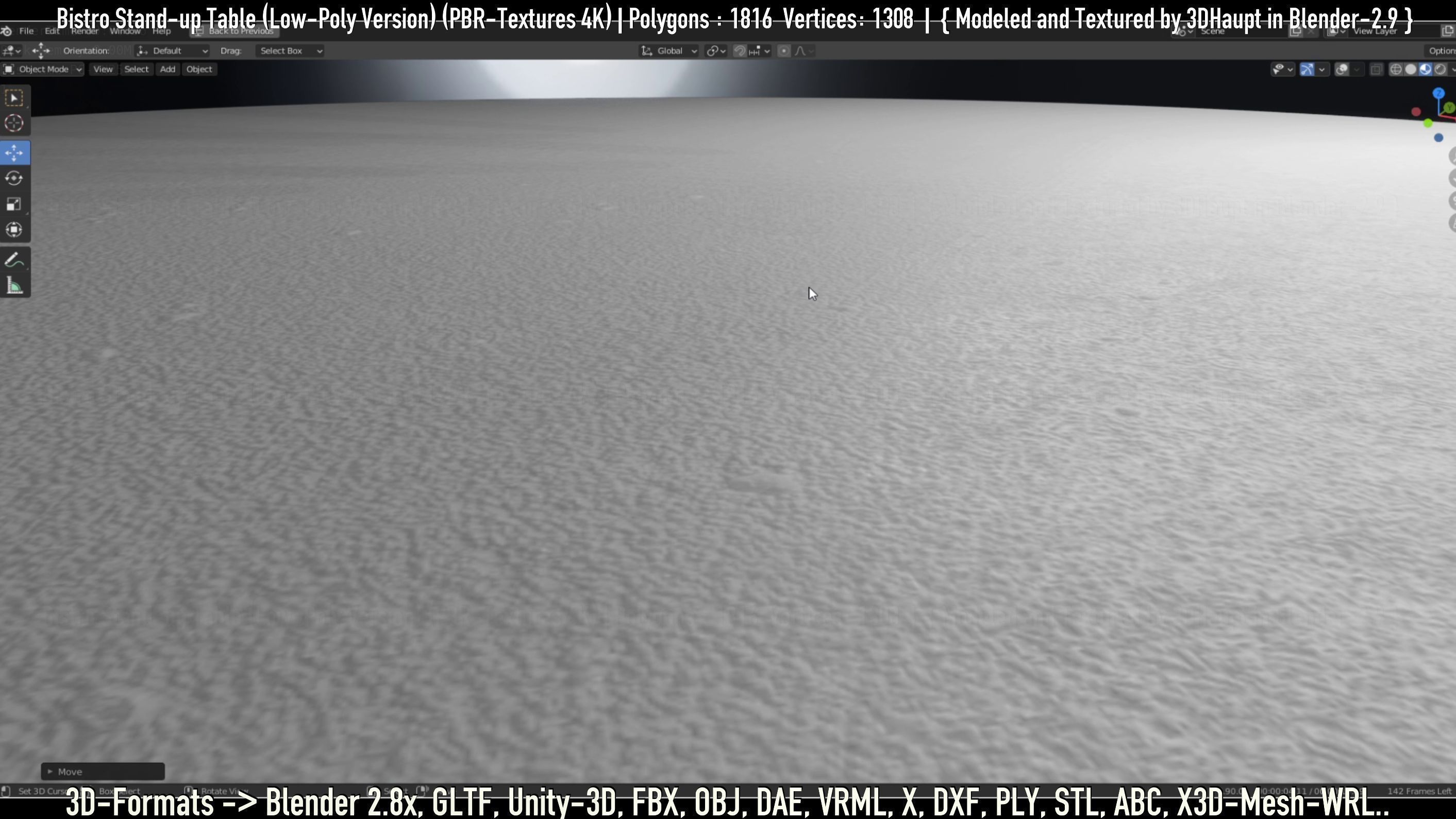 Bistro Stand-up Table Low-Poly Version Low-poly 3D model_8