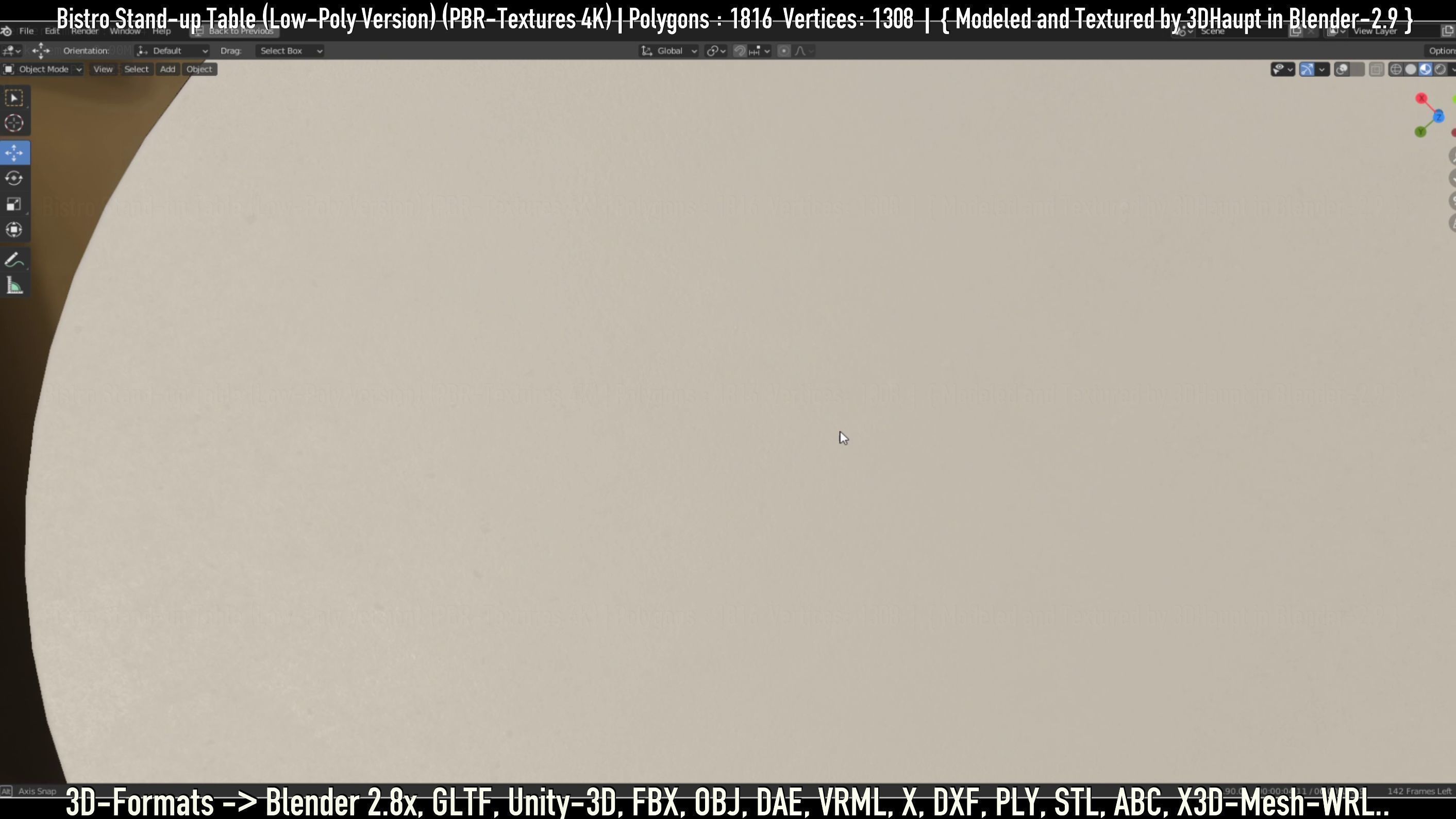 Bistro Stand-up Table Low-Poly Version Low-poly 3D model_60