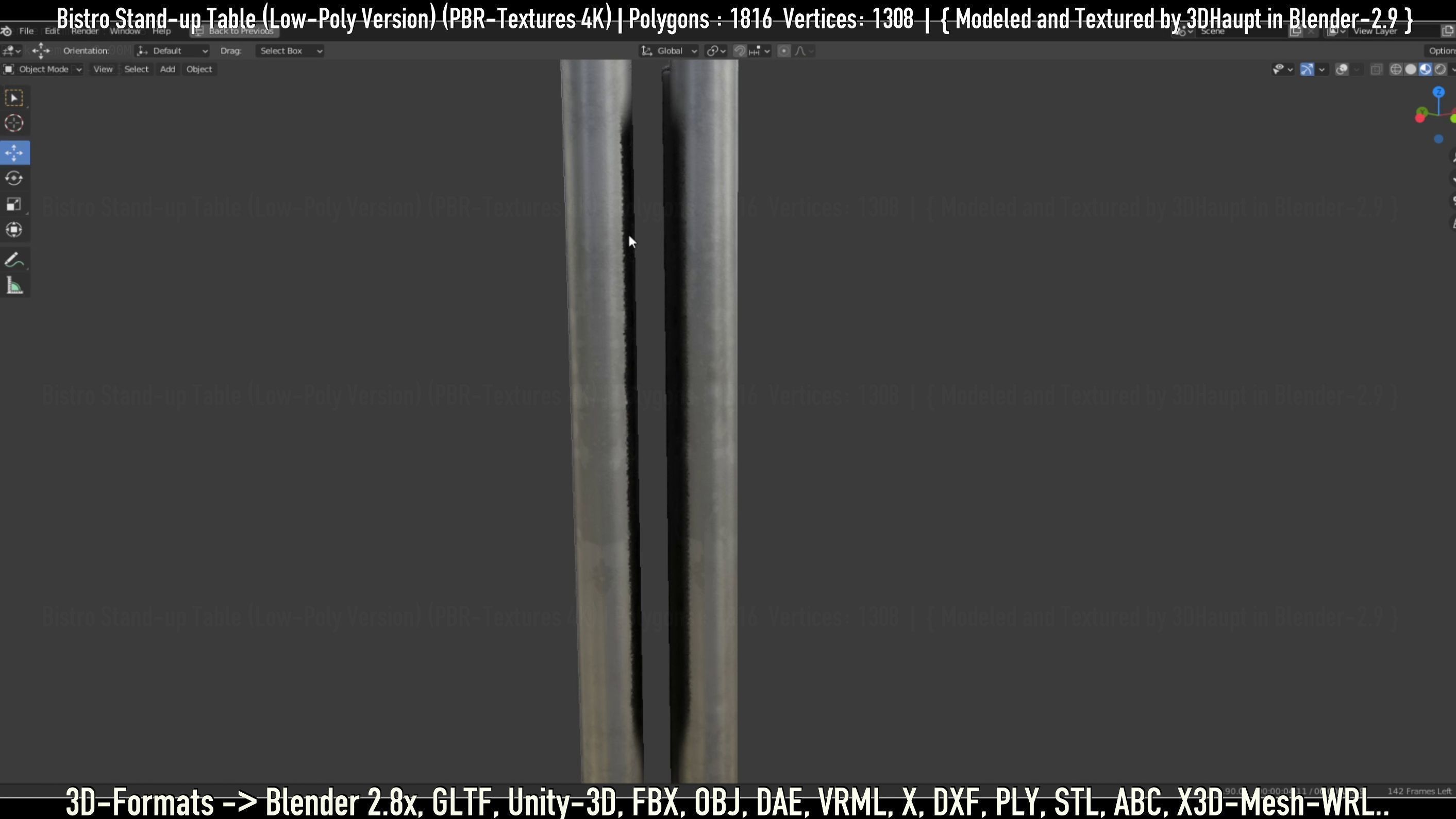 Bistro Stand-up Table Low-Poly Version Low-poly 3D model_72