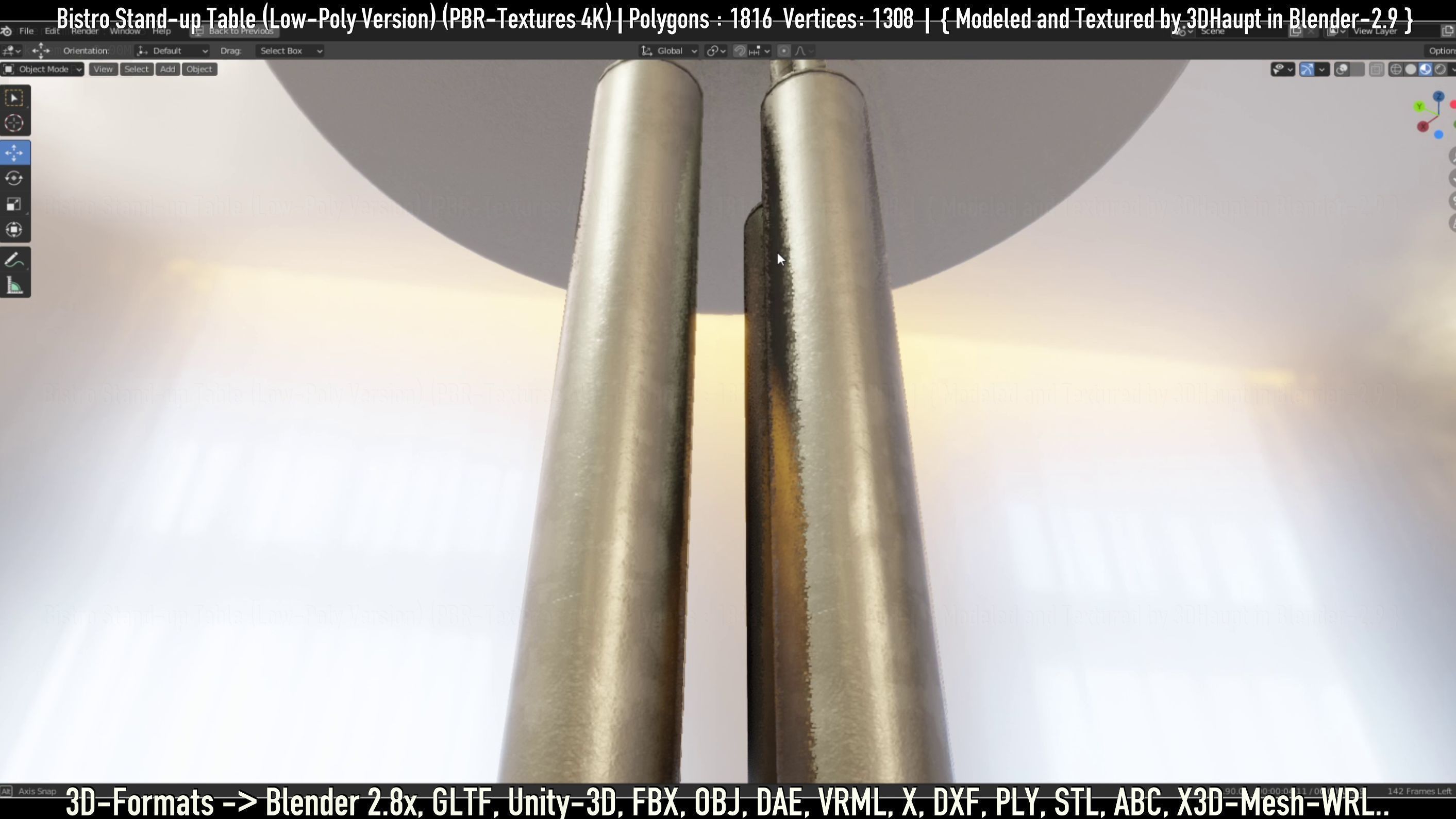 Bistro Stand-up Table Low-Poly Version Low-poly 3D model_80