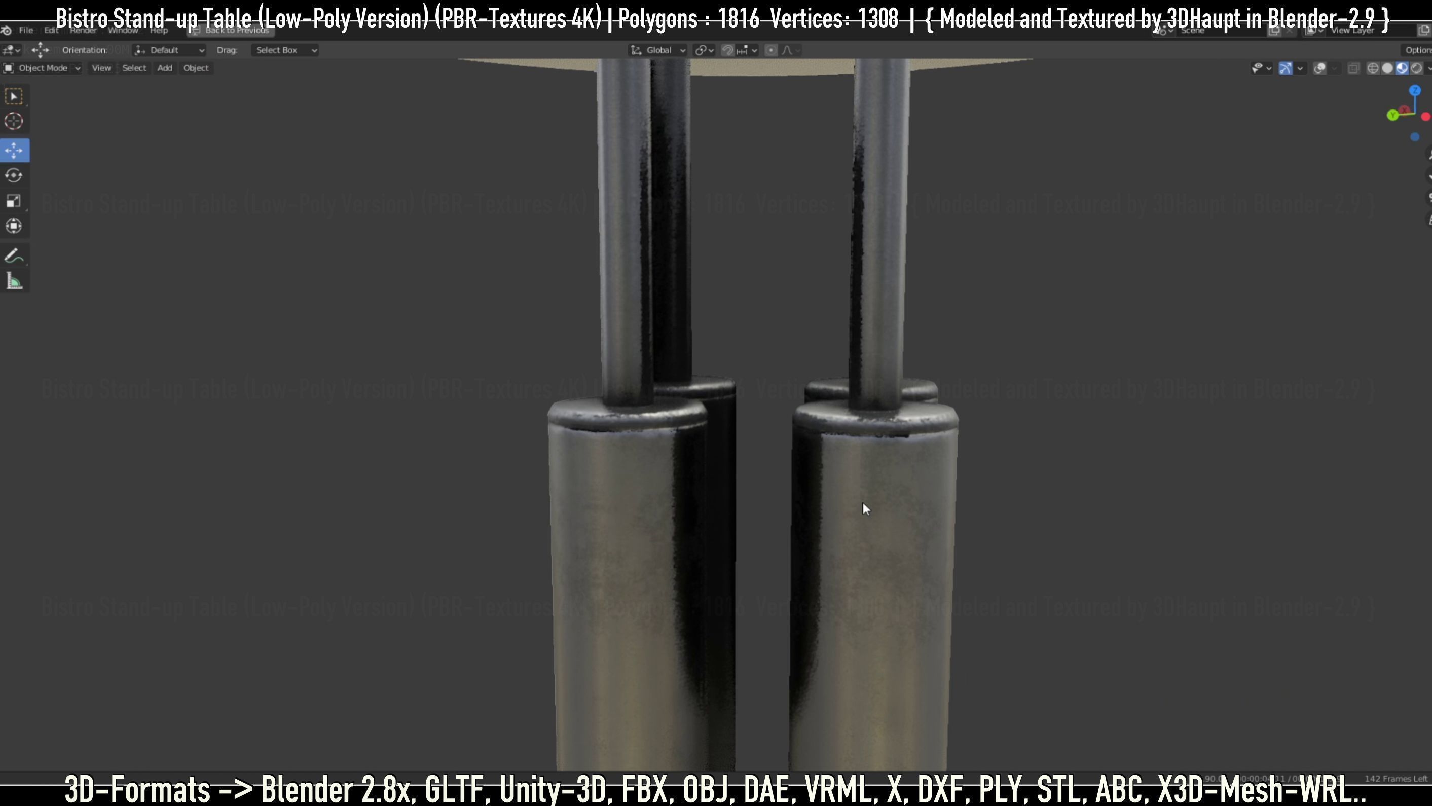 Bistro Stand-up Table Low-Poly Version Low-poly 3D model_79