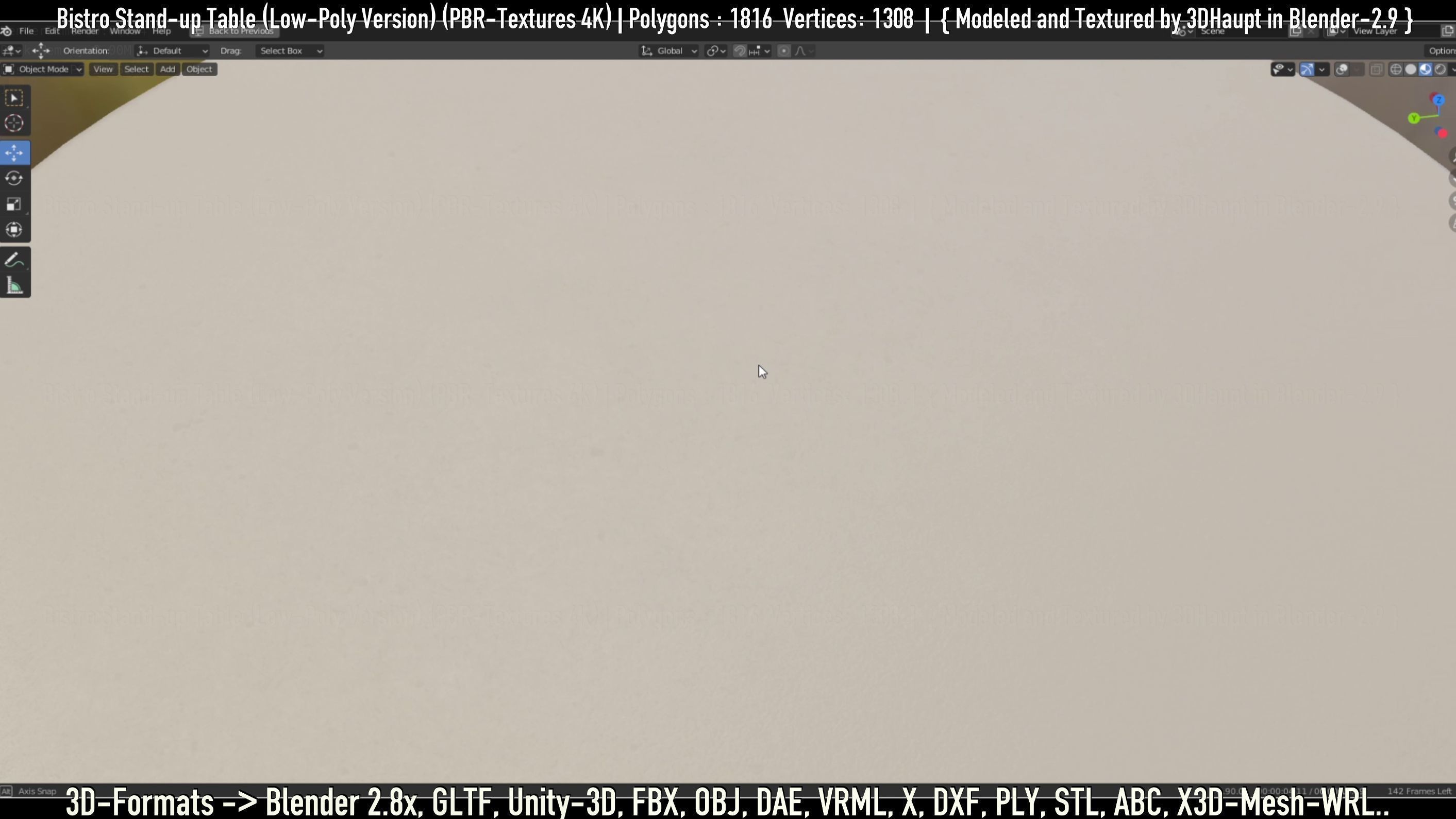 Bistro Stand-up Table Low-Poly Version Low-poly 3D model_52