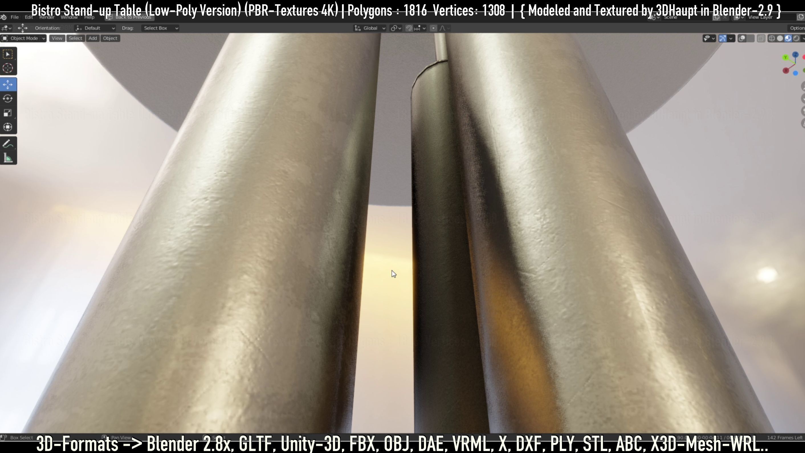 Bistro Stand-up Table Low-Poly Version Low-poly 3D model_77