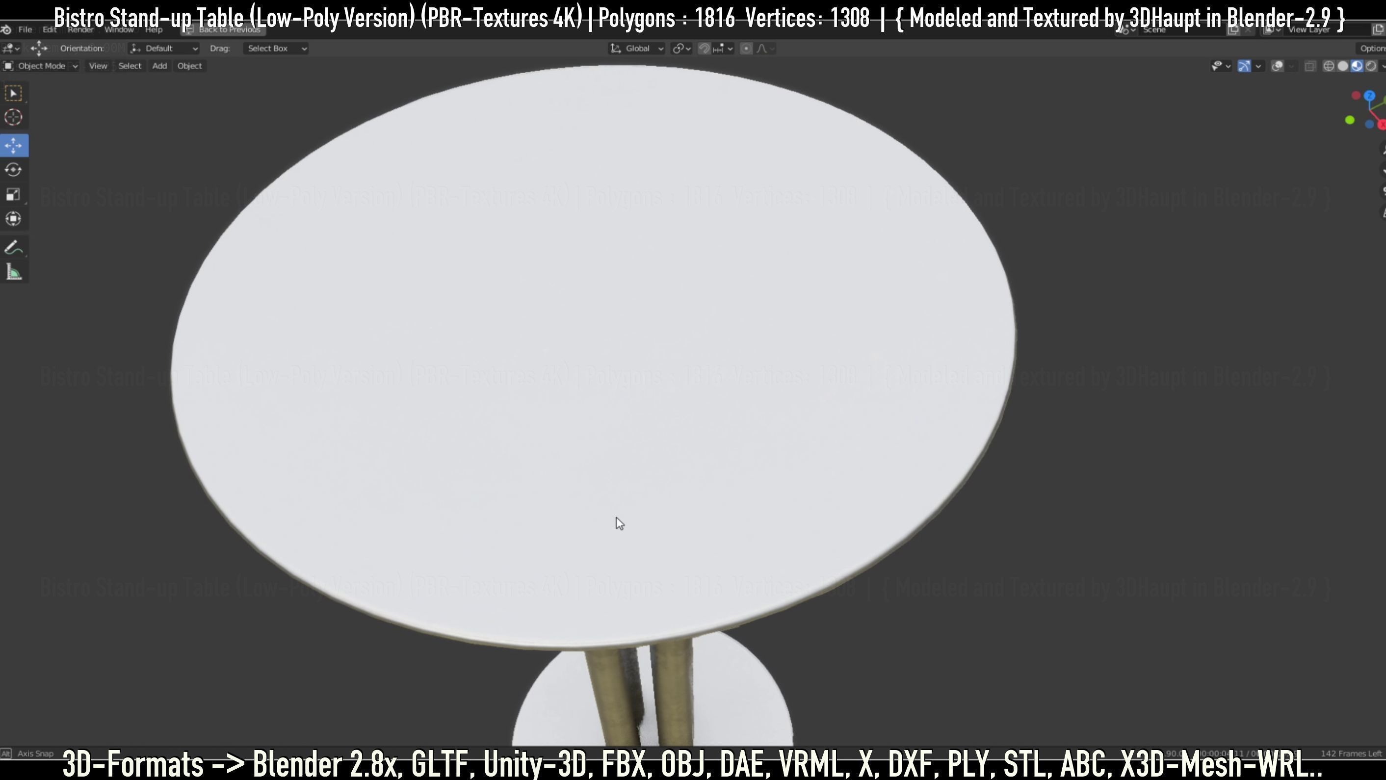 Bistro Stand-up Table Low-Poly Version Low-poly 3D model_99