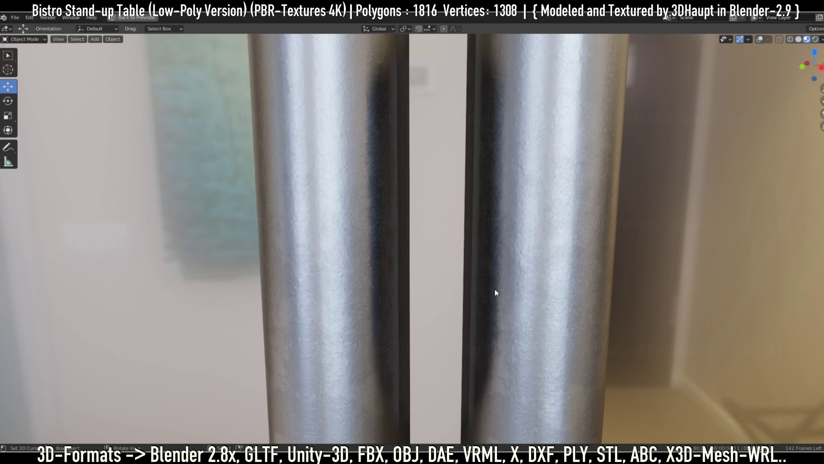 Bistro Stand-up Table Low-Poly Version Low-poly 3D model_25