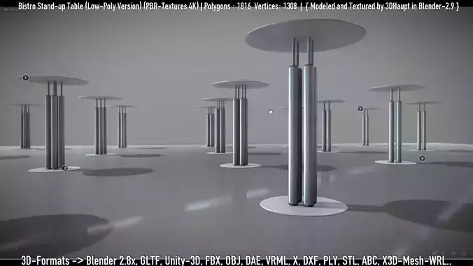 Bistro Stand-up Table Low-Poly Version Low-poly 3D model Bistro Stand-up Table Low-Poly Version Low-poly 3D model