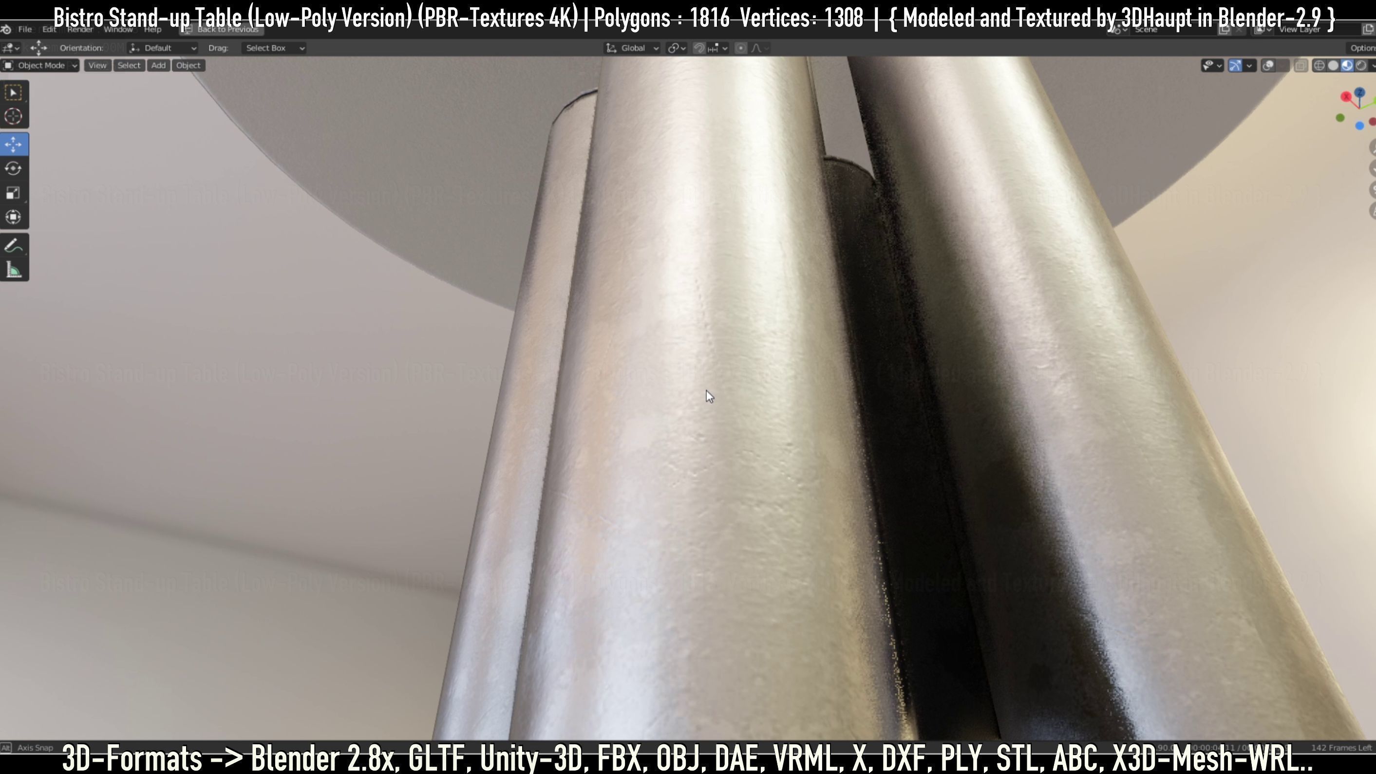 Bistro Stand-up Table Low-Poly Version Low-poly 3D model_51