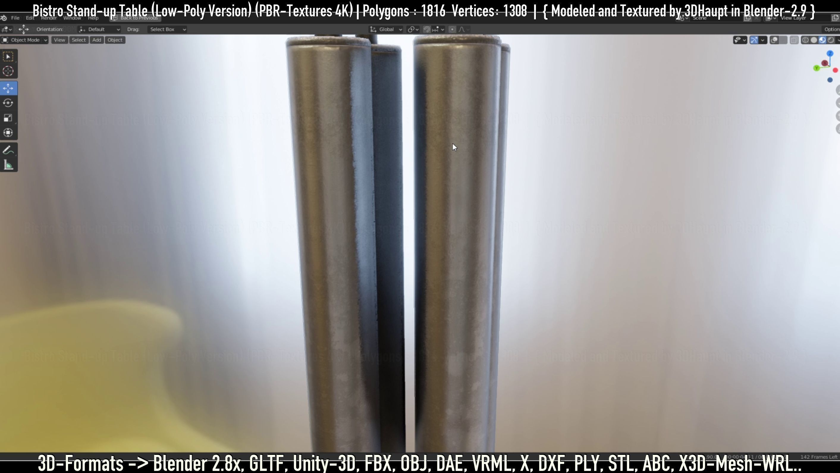 Bistro Stand-up Table Low-Poly Version Low-poly 3D model_44