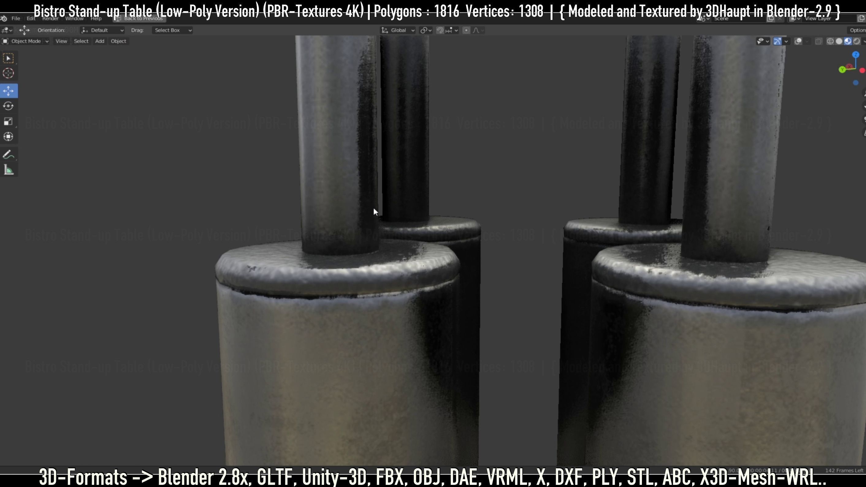 Bistro Stand-up Table Low-Poly Version Low-poly 3D model_55