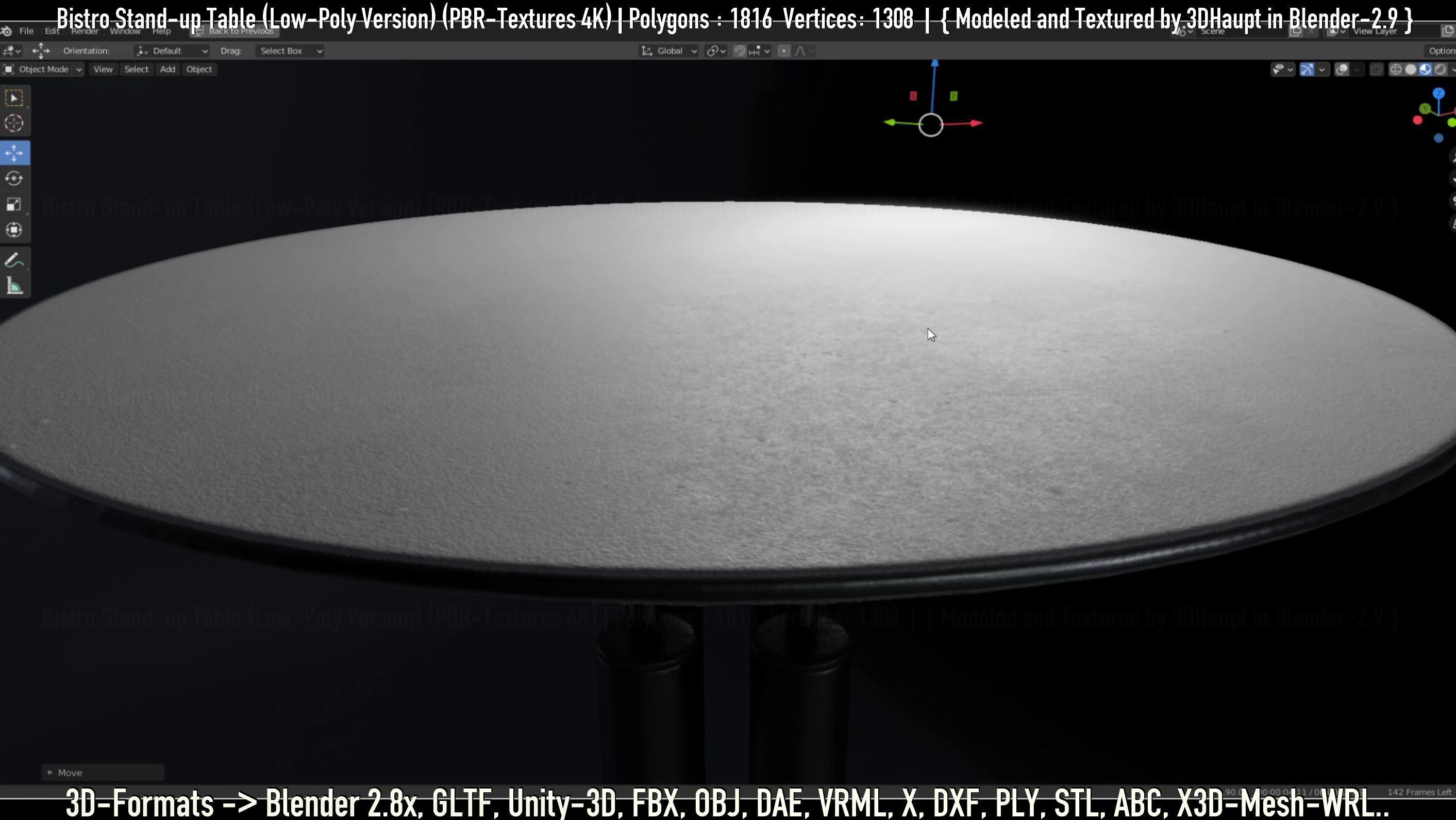 Bistro Stand-up Table Low-Poly Version Low-poly 3D model_114