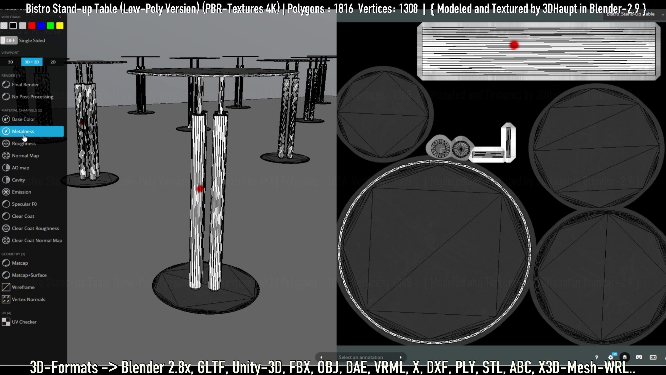 Bistro Stand-up Table Low-Poly Version Low-poly 3D model_33