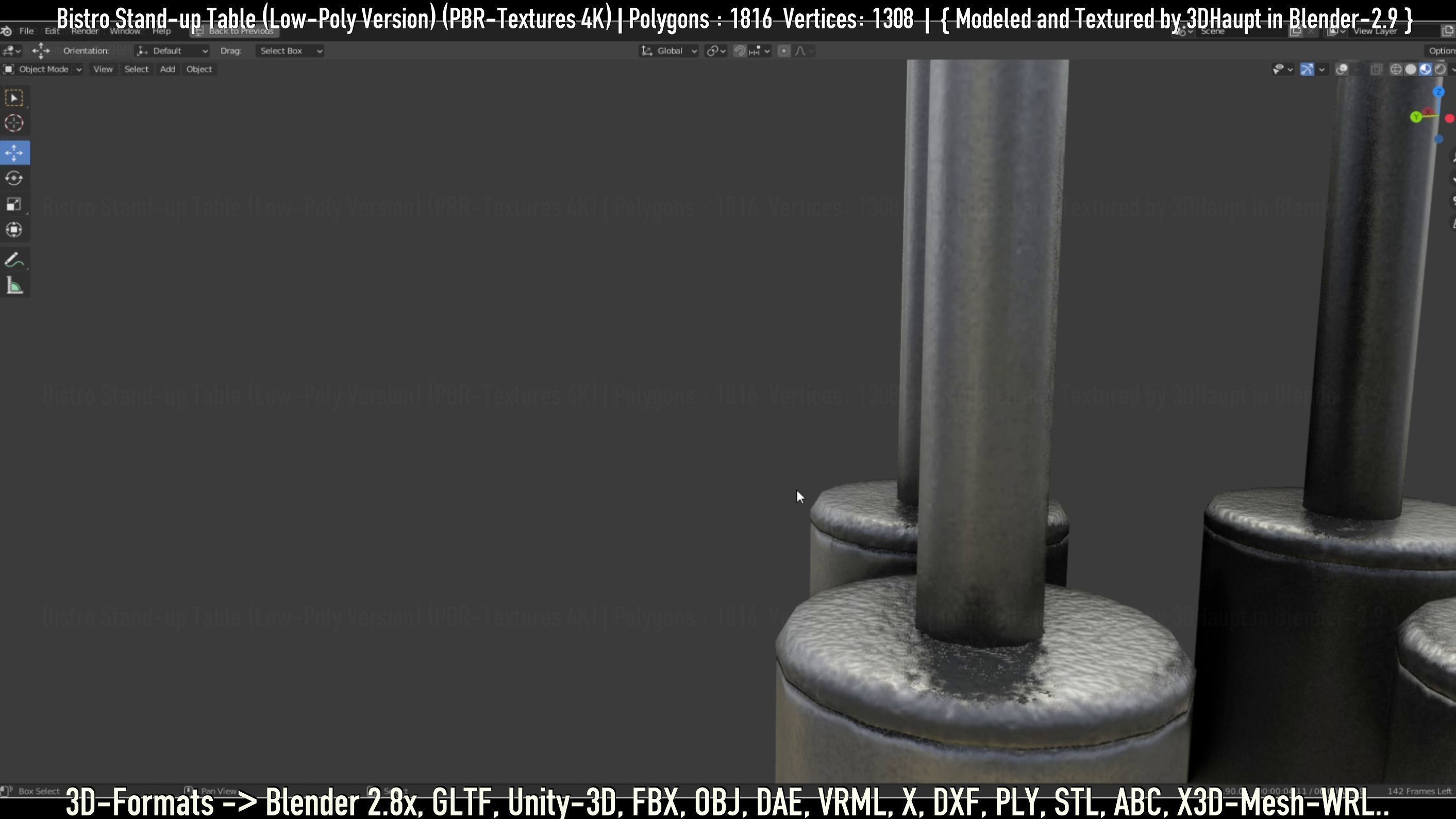 Bistro Stand-up Table Low-Poly Version Low-poly 3D model_19